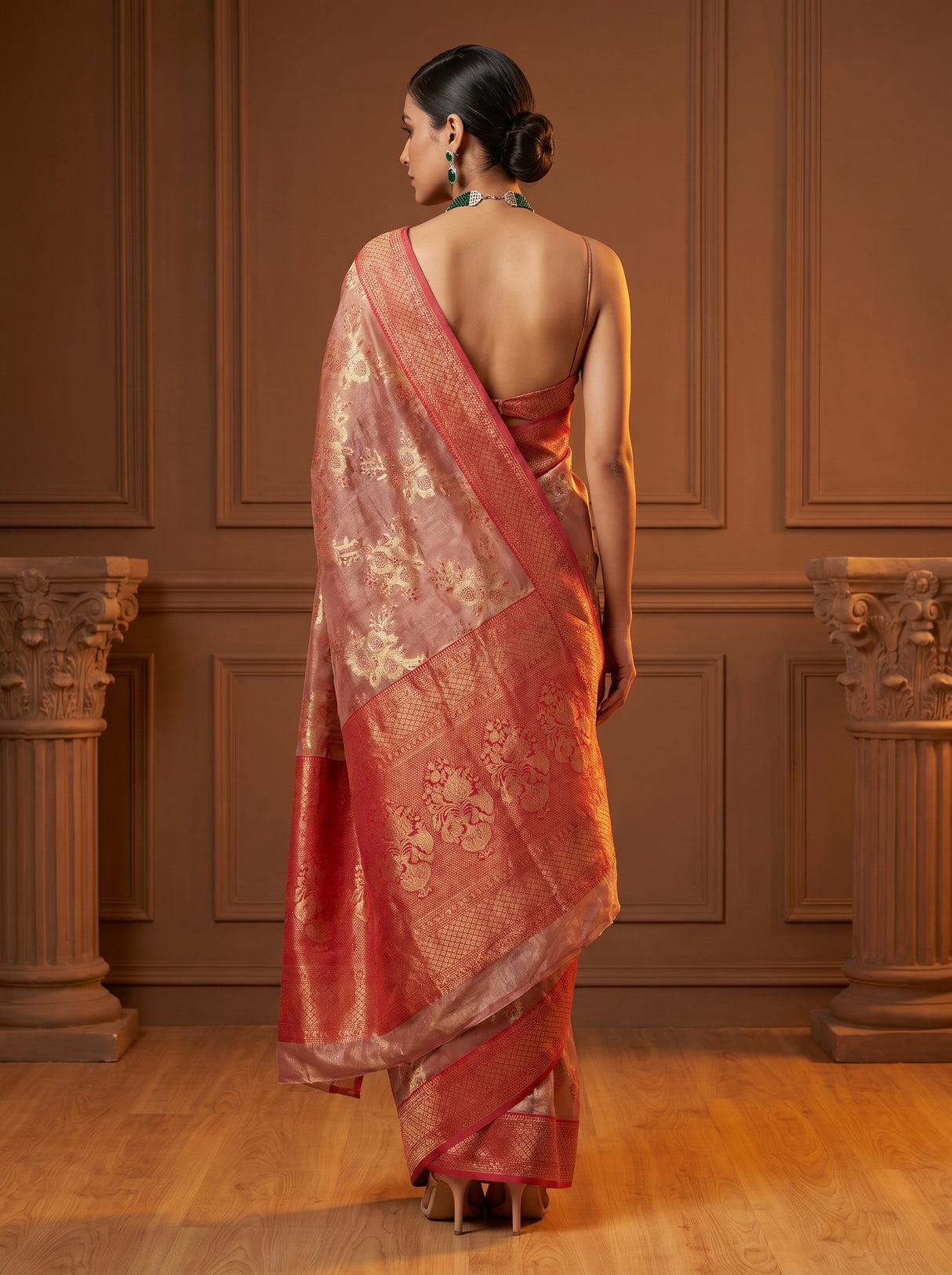 MIMOSA Rani Banarasi Art Silk Saree β Close-up of Pallu