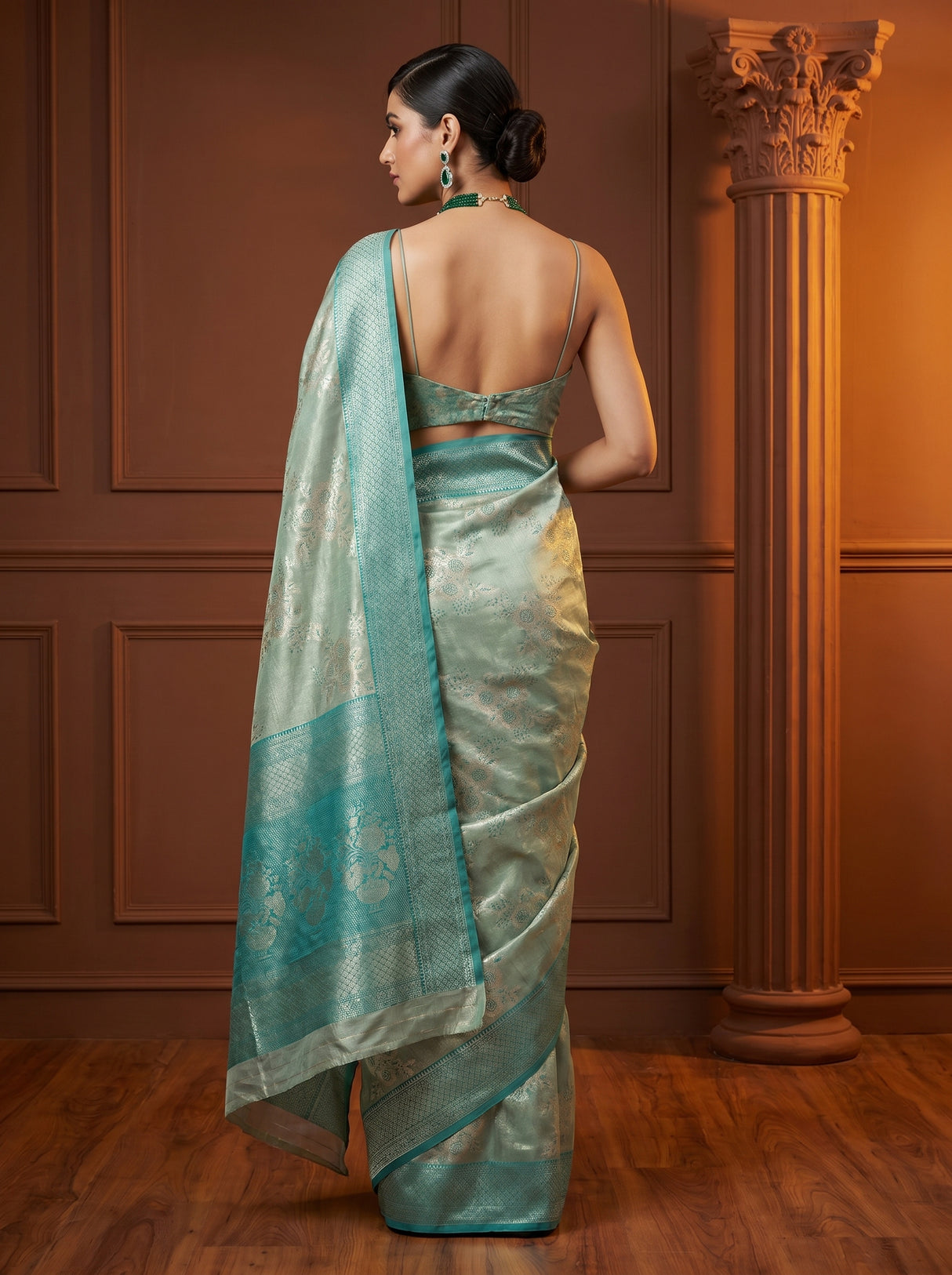 MIMOSA Saffire Banarasi Art Silk Saree β Close-up of Pallu