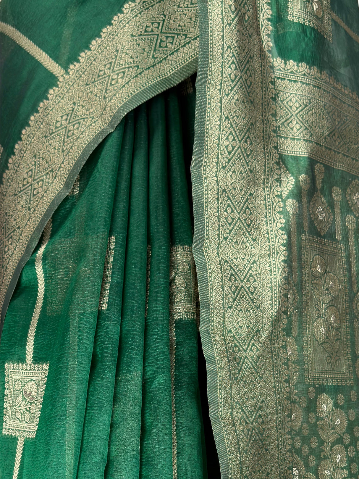 MIMOSA Green Banarasi Art Silk Saree — fleets shot full lifestyle