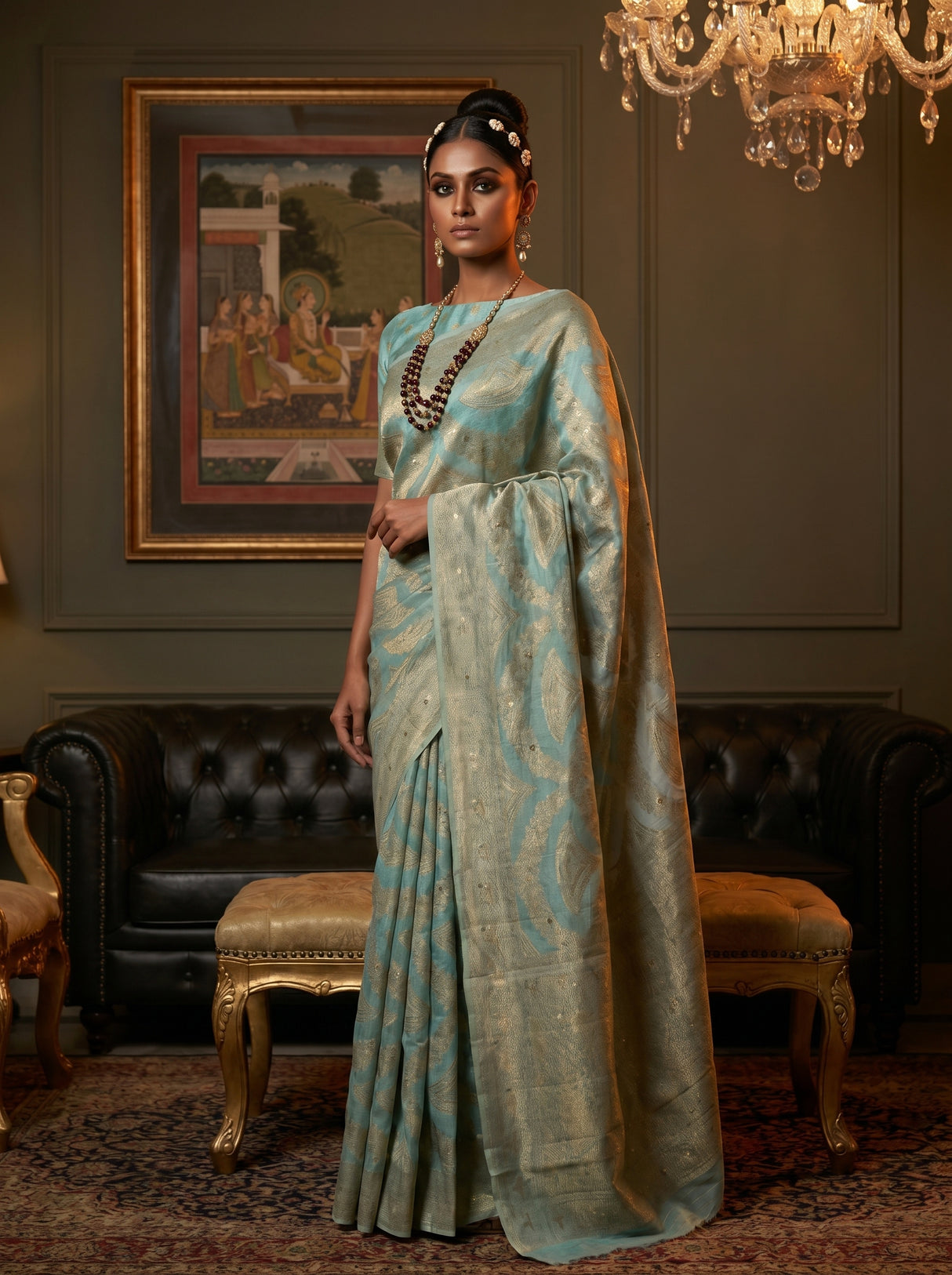 MIMOSA Ananda Banarasi Art Silk Saree β pose 5 styling detail