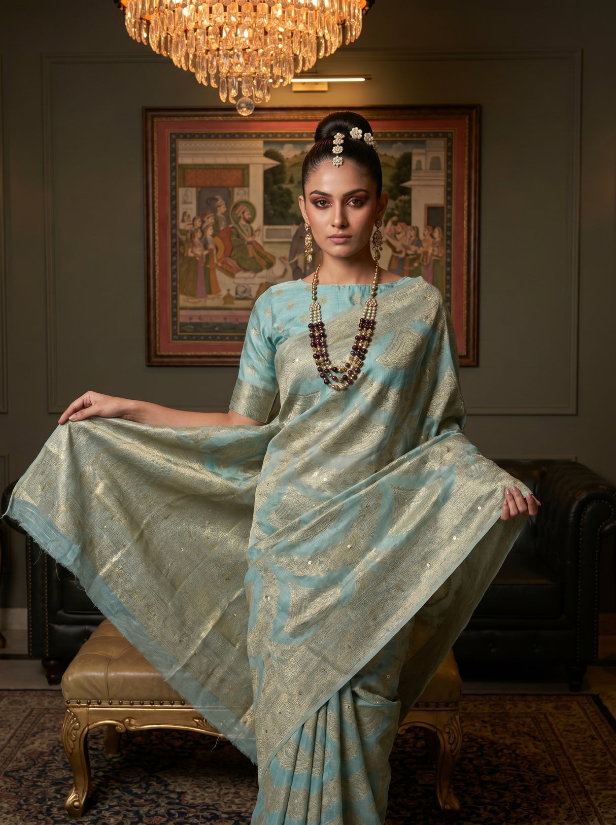 MIMOSA Ananda Banarasi Art Silk Saree β pose 6 styling detail