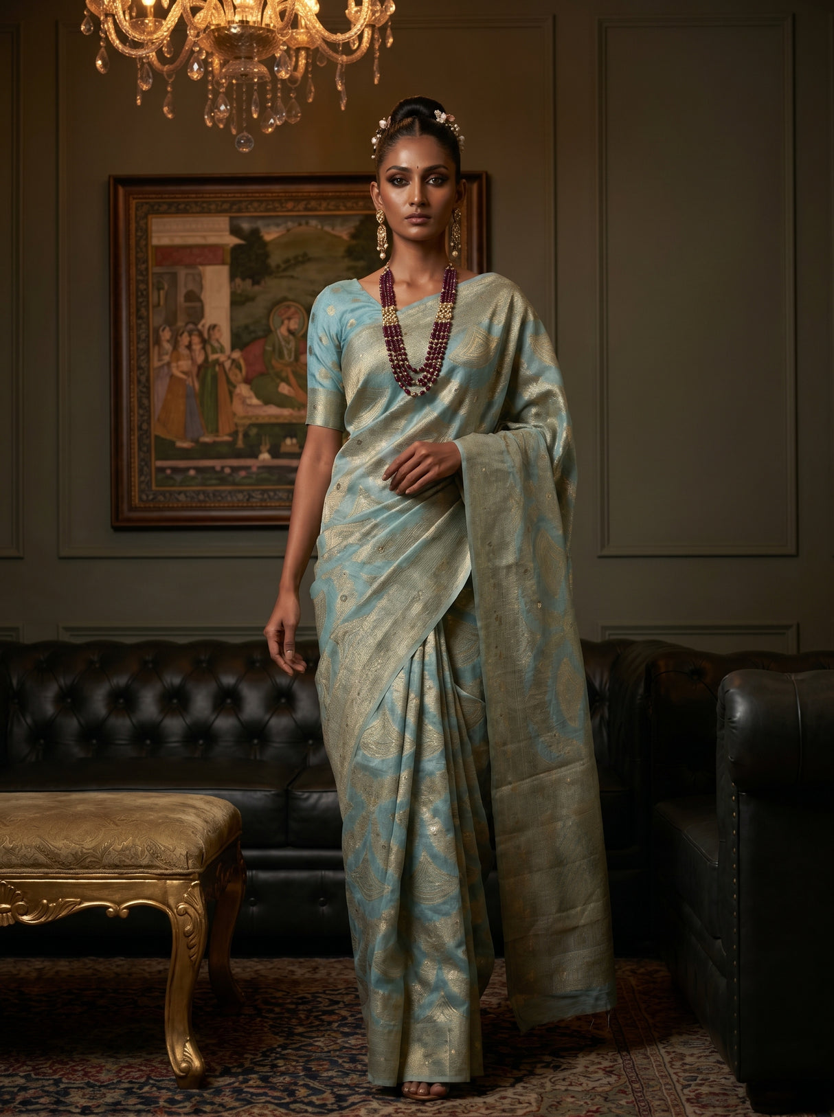 MIMOSA Ananda Banarasi Art Silk Saree β pose 7 styling detail