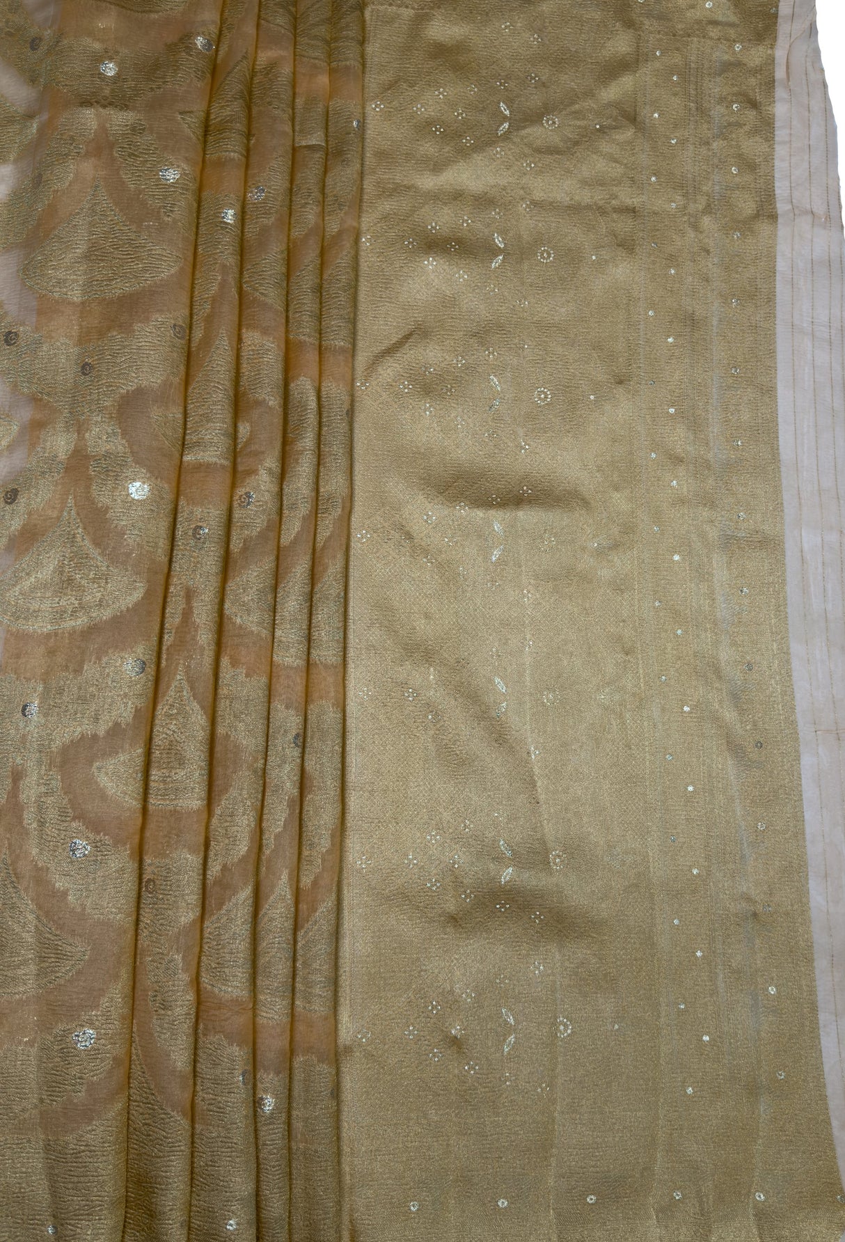 MIMOSA Peach Banarasi Art Silk Saree β pallu and zari work detail