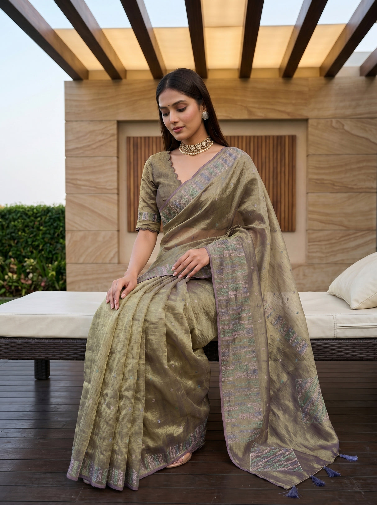 MIMOSA Magenta Saree Saree — pose 8 styling detail