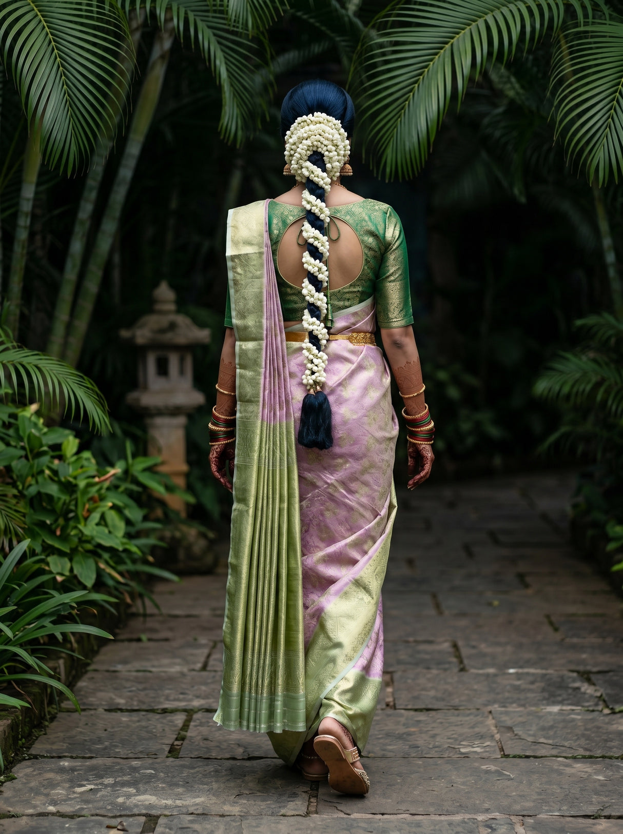 MIMOSA Magenta Kanjivaram Art Silk Saree — pose 2 styling detail
