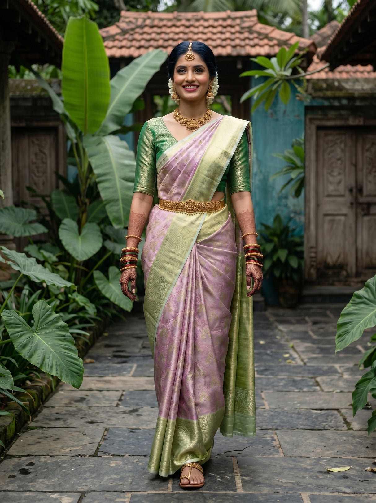 MIMOSA Magenta Kanjivaram Art Silk Saree — pose 6 styling detail