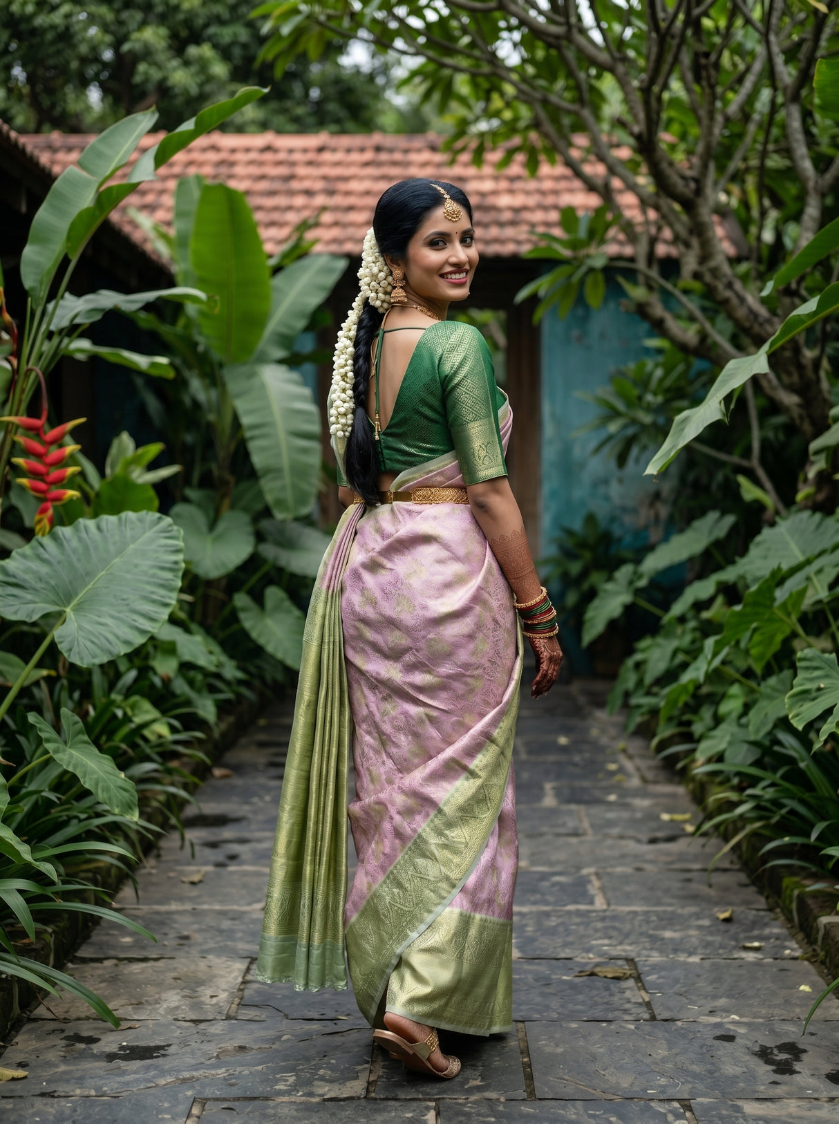 MIMOSA Magenta Kanjivaram Art Silk Saree — pose 7 styling detail