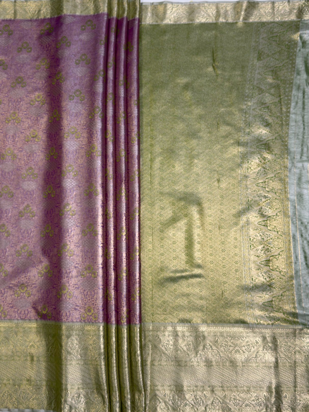MIMOSA Magenta Kanjivaram Art Silk Saree — pallu and zari work detail
