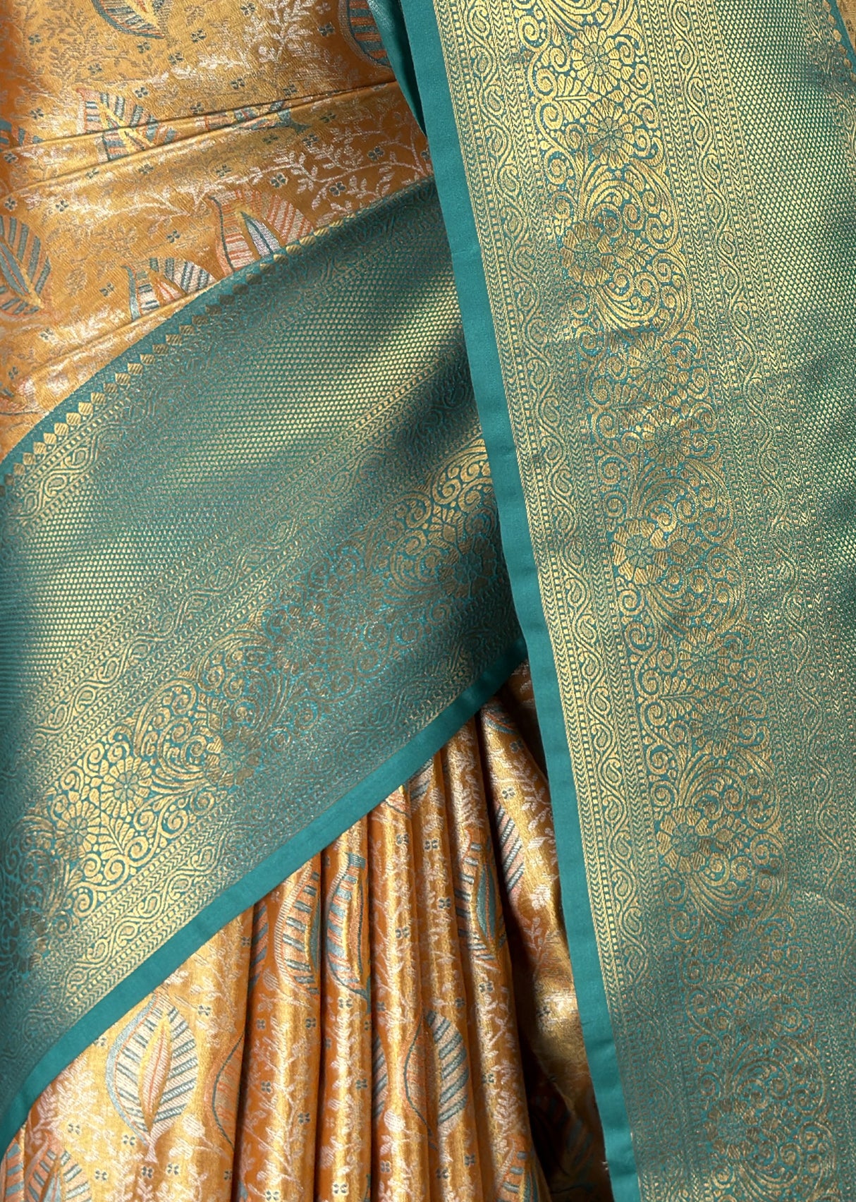MIMOSA Orange Kanjivaram Art Silk Saree — fleets shot full lifestyle