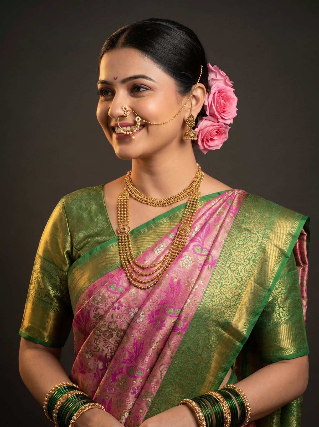 MIMOSA Rani Kanjivaram Art Silk Saree β pose 10 styling detail