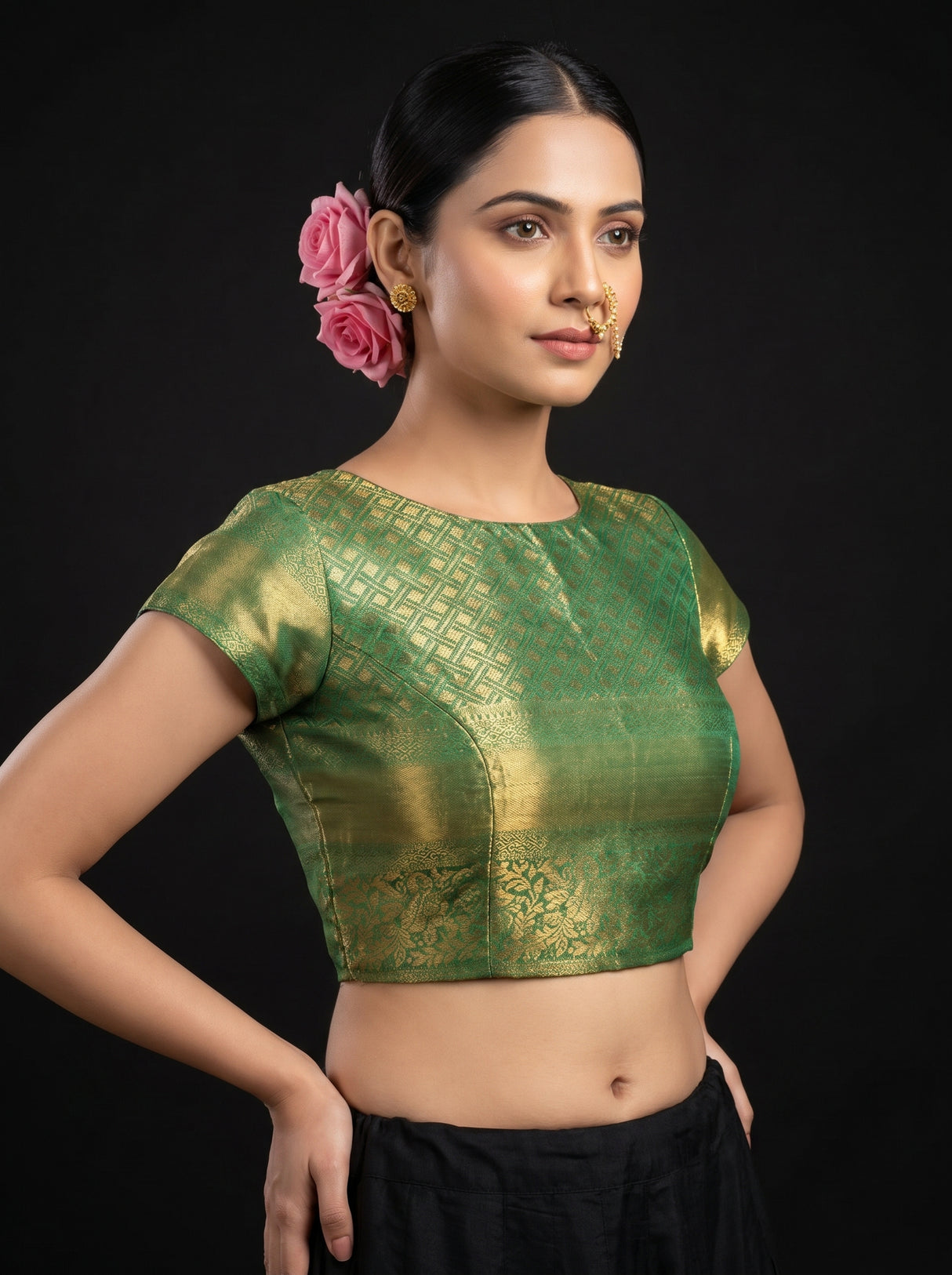 MIMOSA Rani Kanjivaram Art Silk Saree β blouse close-up