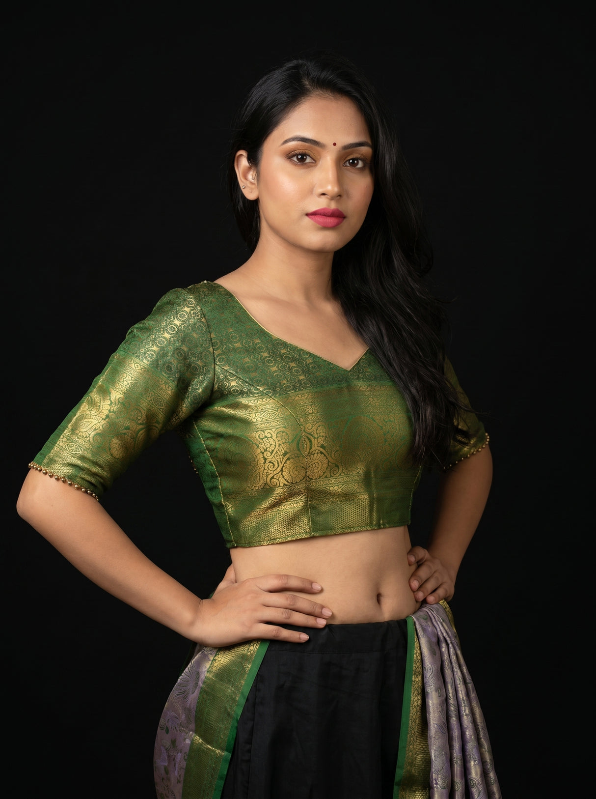 MIMOSA Gajari Kanjivaram Art Silk Saree β blouse close-up