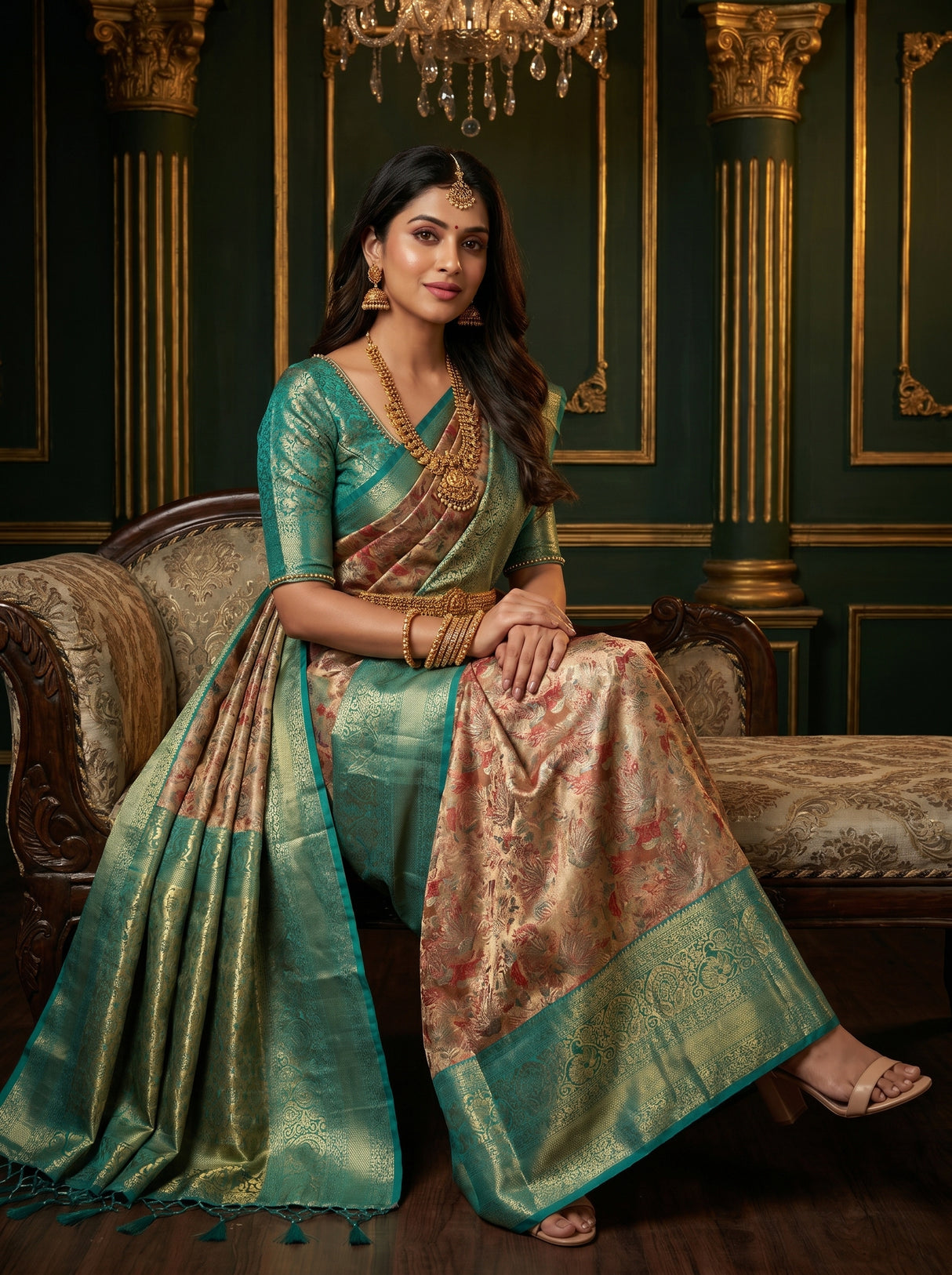 MIMOSA Maroon Kanjivaram Art Silk Saree β pose 8 styling detail
