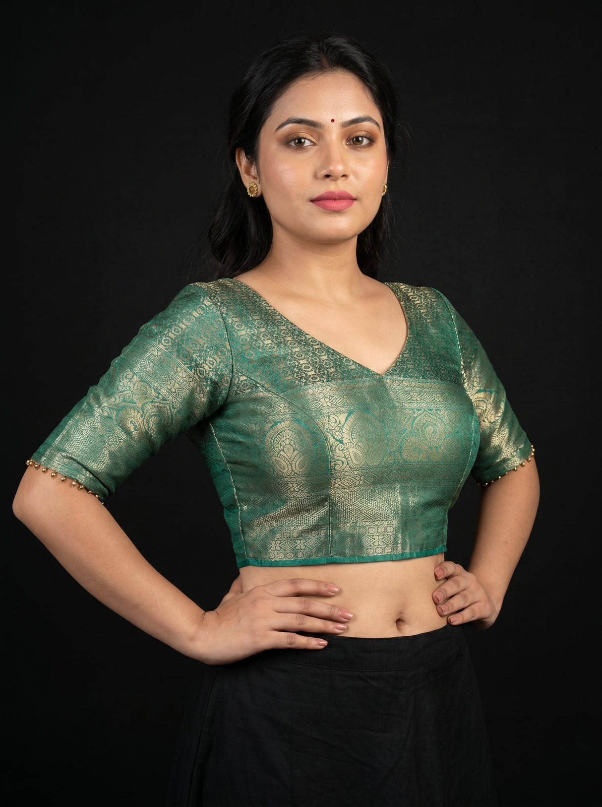 MIMOSA Maroon Kanjivaram Art Silk Saree β blouse close-up