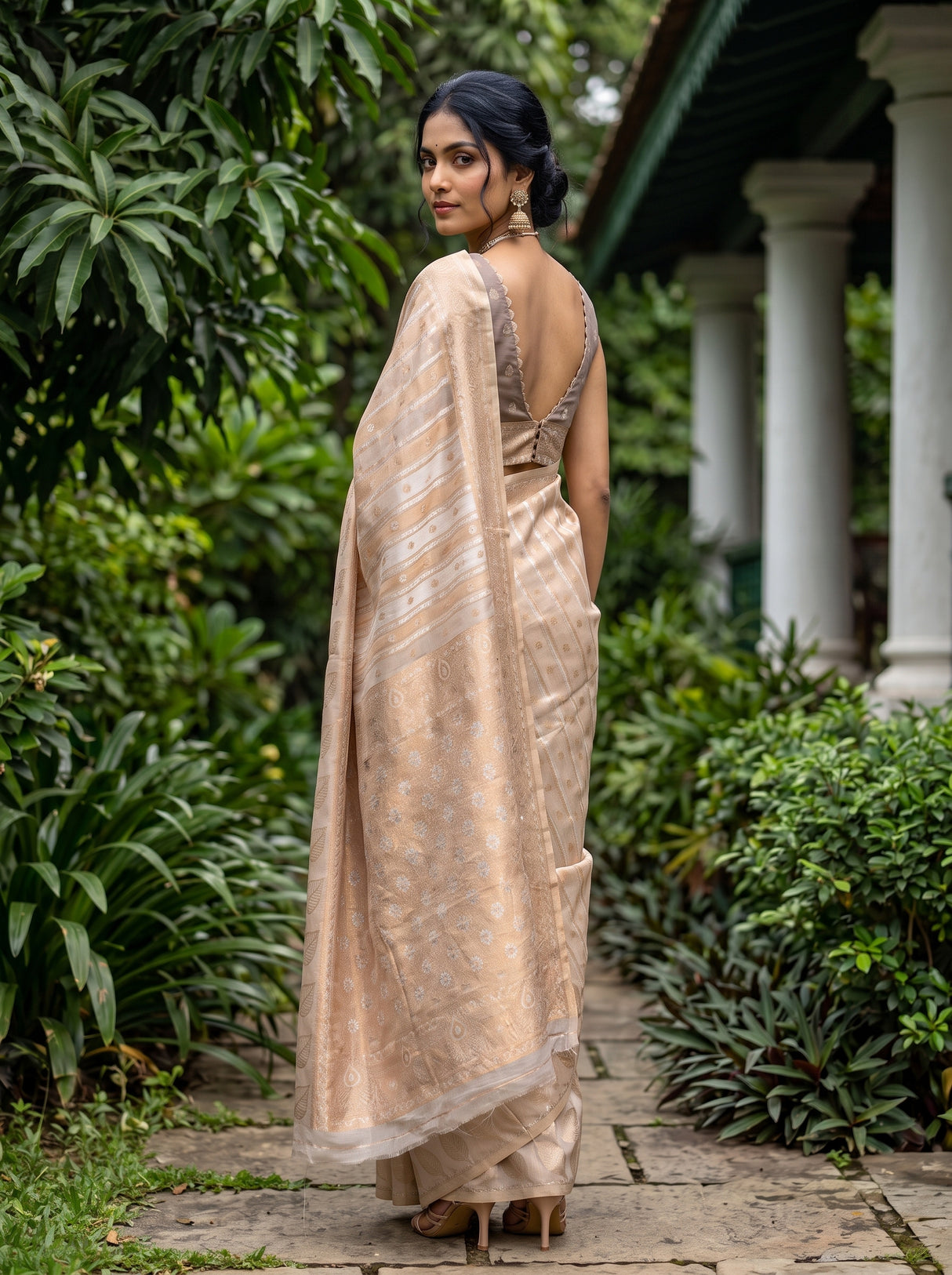 MIMOSA Violet Banarasi Saree — pose 7 styling detail