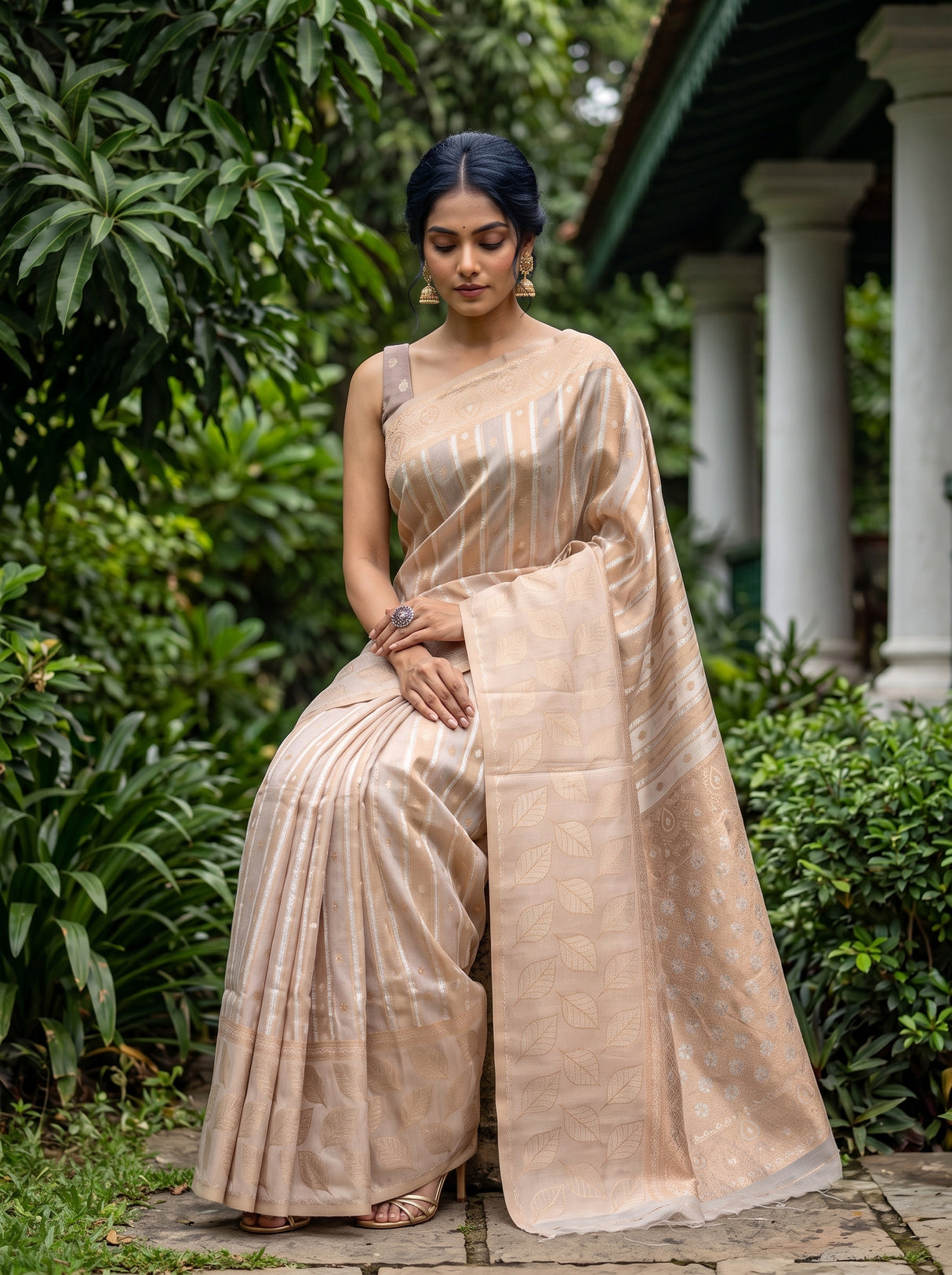 MIMOSA Violet Banarasi Saree — pose 8 styling detail
