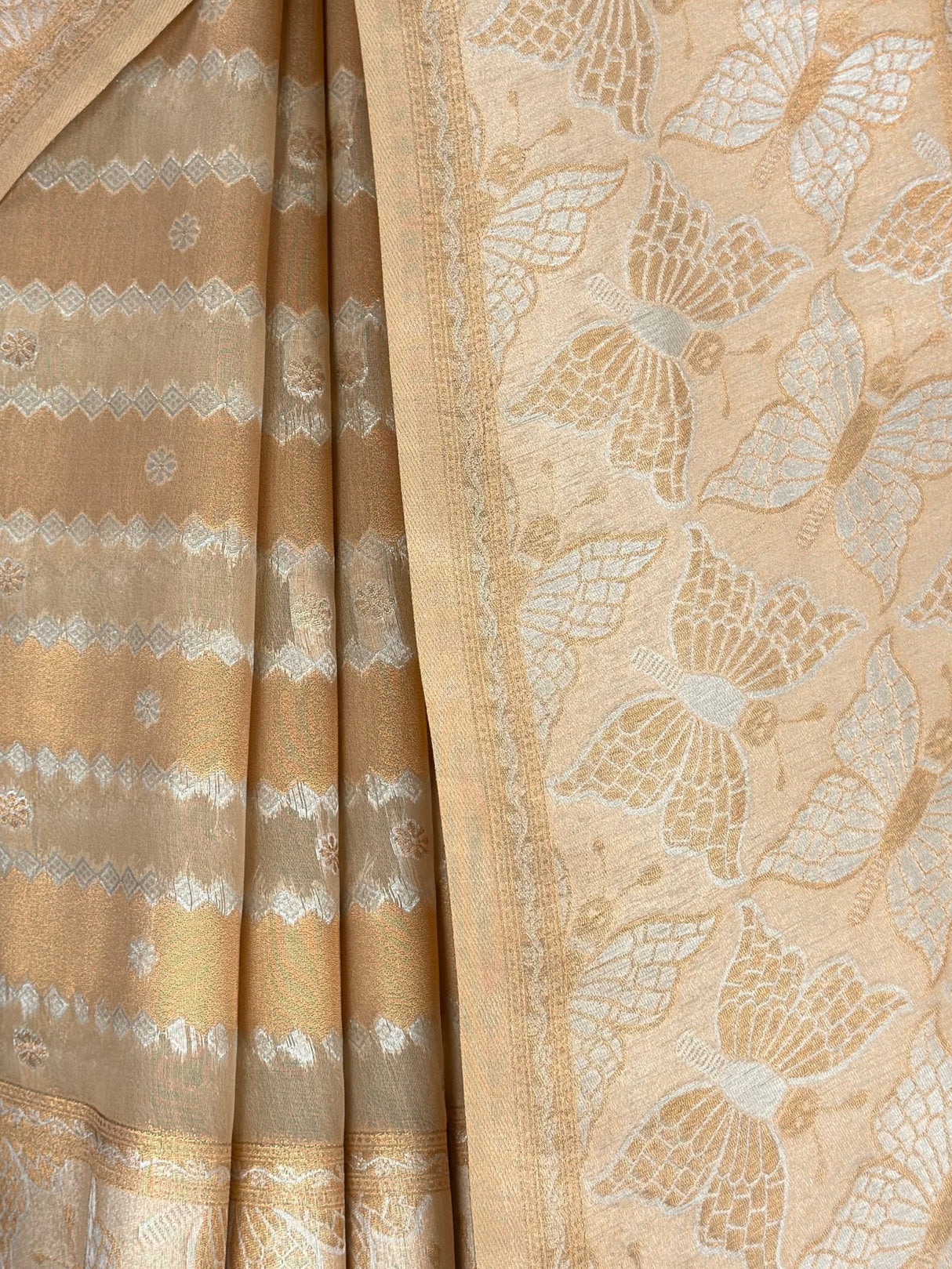 MIMOSA Chiku Banarasi Art Silk Saree — fleets shot full lifestyle