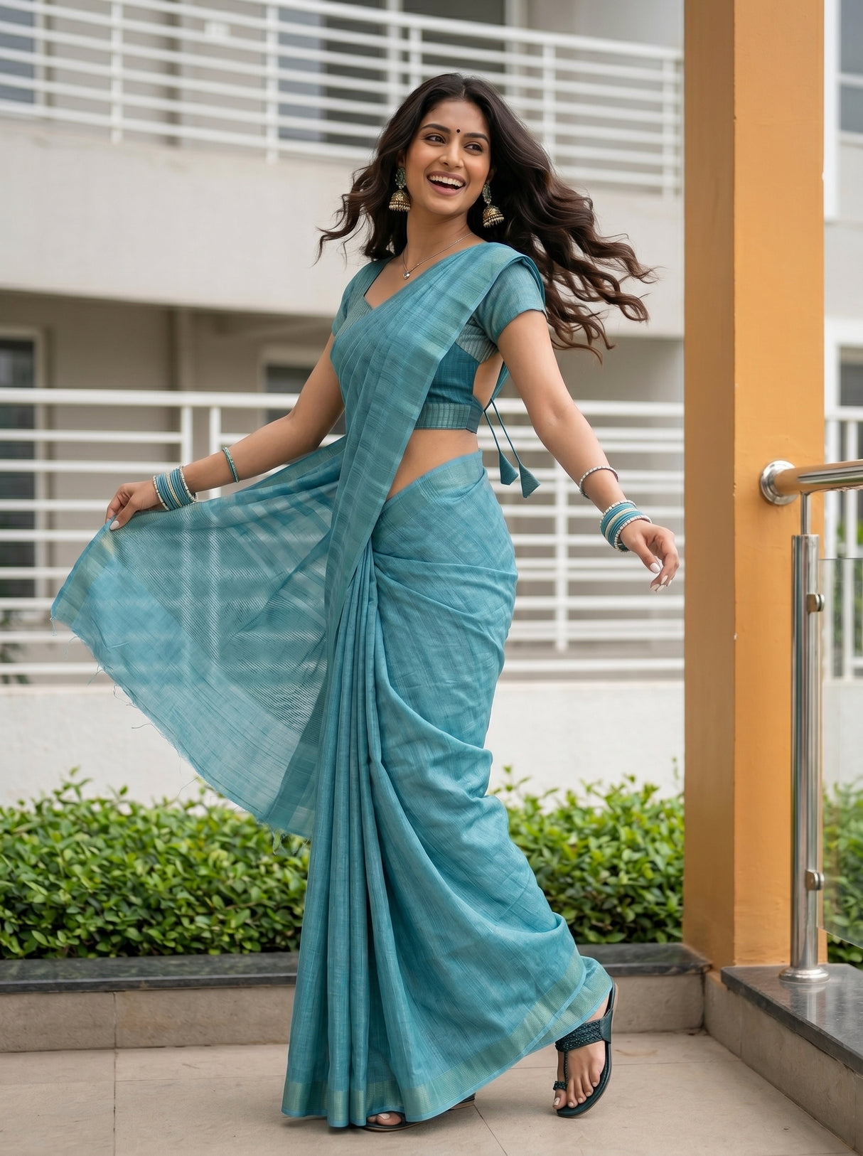 MIMOSA Ananda Saree Saree — pose 5 styling detail