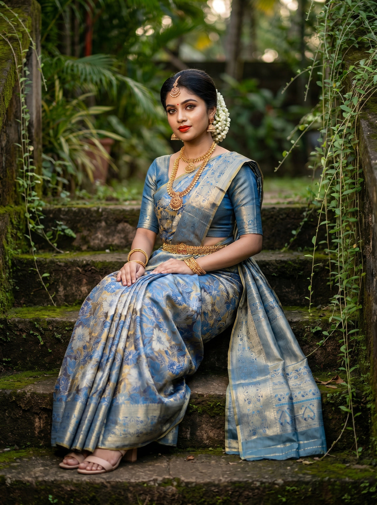 MIMOSA Ananda Kanjivaram Art Silk Saree β pose 7 styling detail