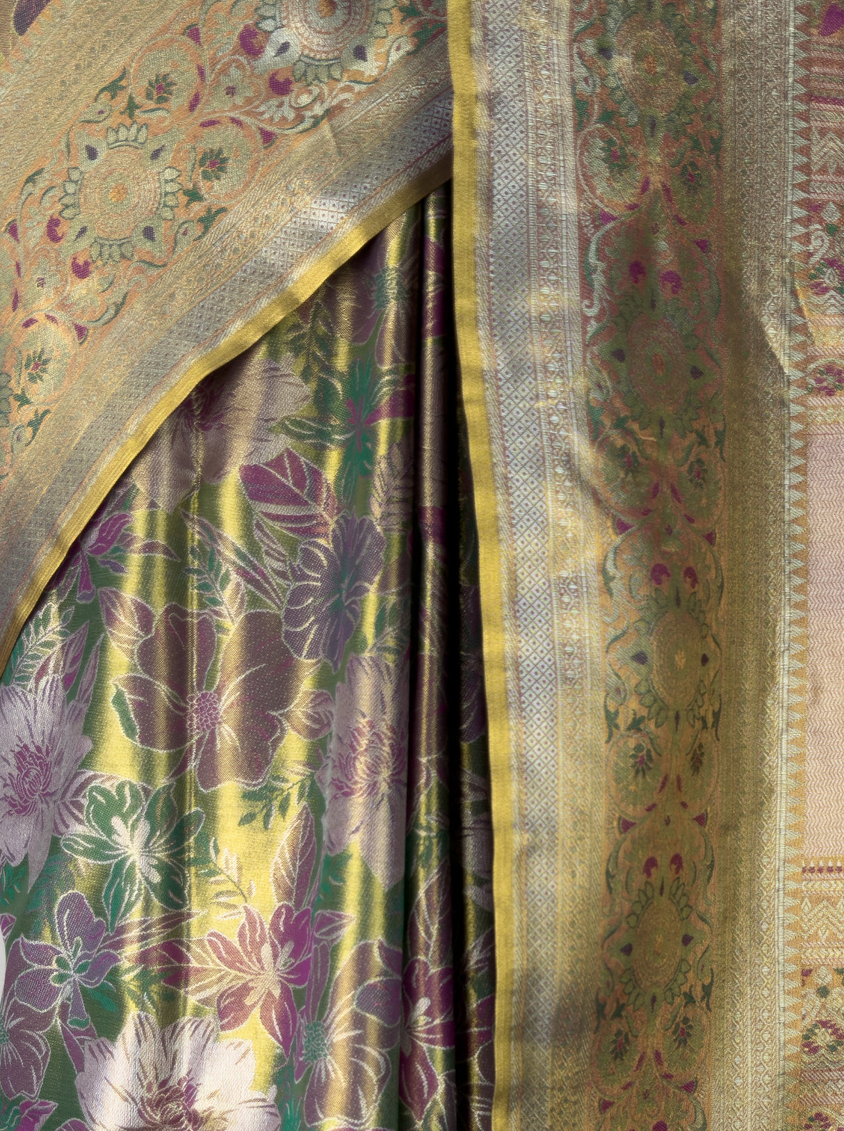 MIMOSA Green Kanjivaram Art Silk Saree β fleets shot full lifestyle