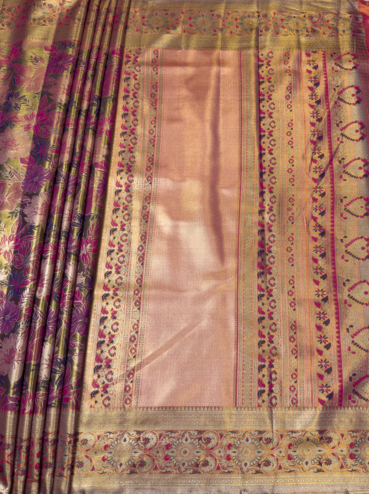 MIMOSA Magenta Kanjivaram Art Silk Saree β pallu and zari work detail