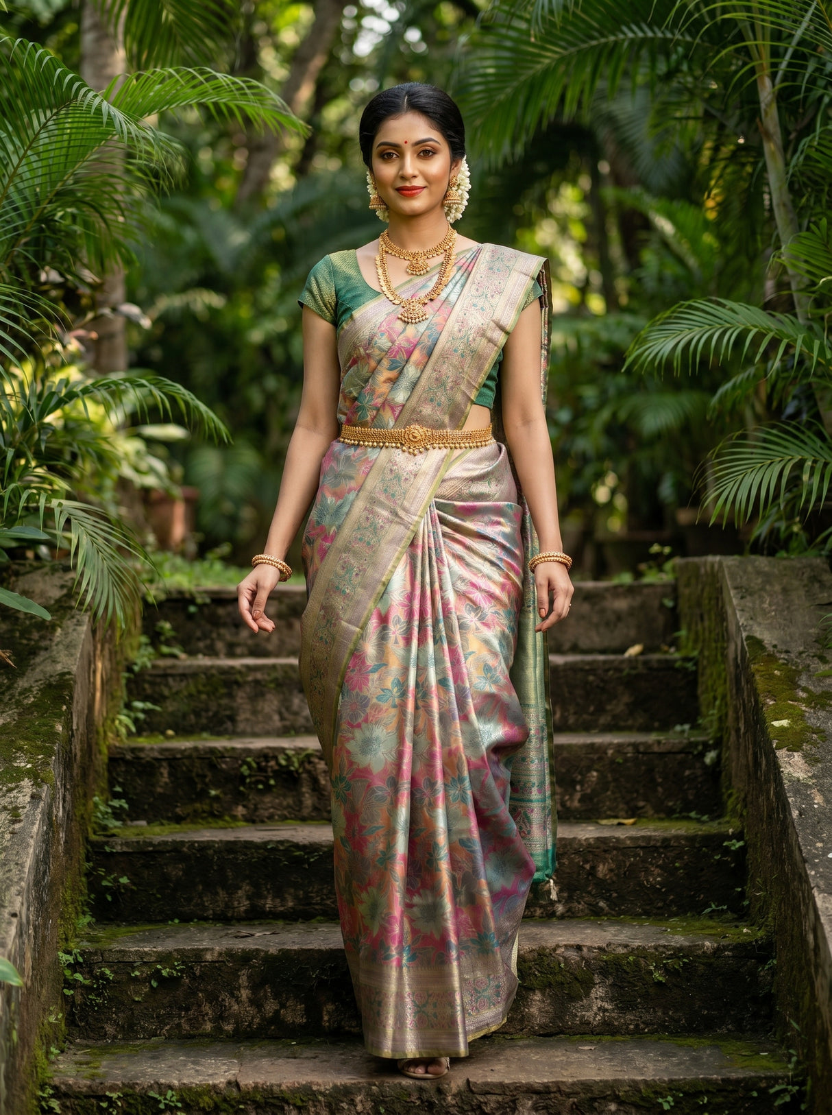 MIMOSA Rama Kanjivaram Art Silk Saree β Draped on Mannequin