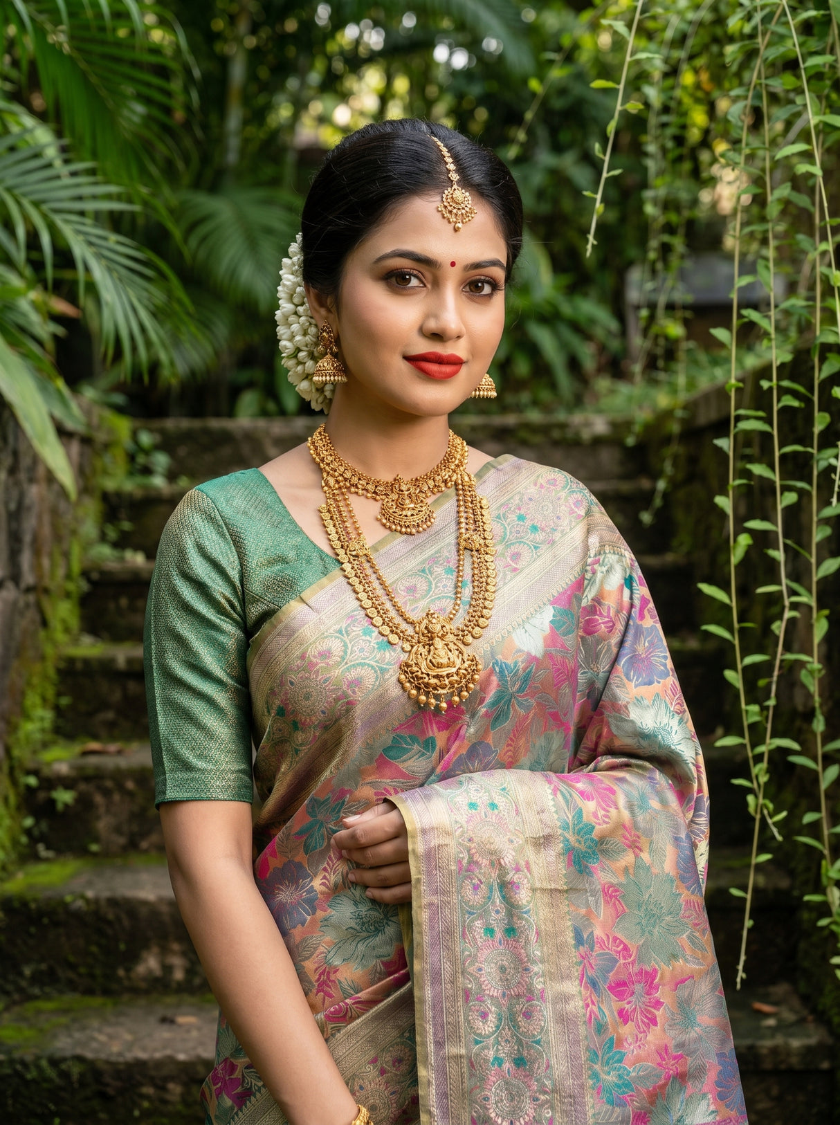 MIMOSA Rama Kanjivaram Art Silk Saree β pose 10 styling detail