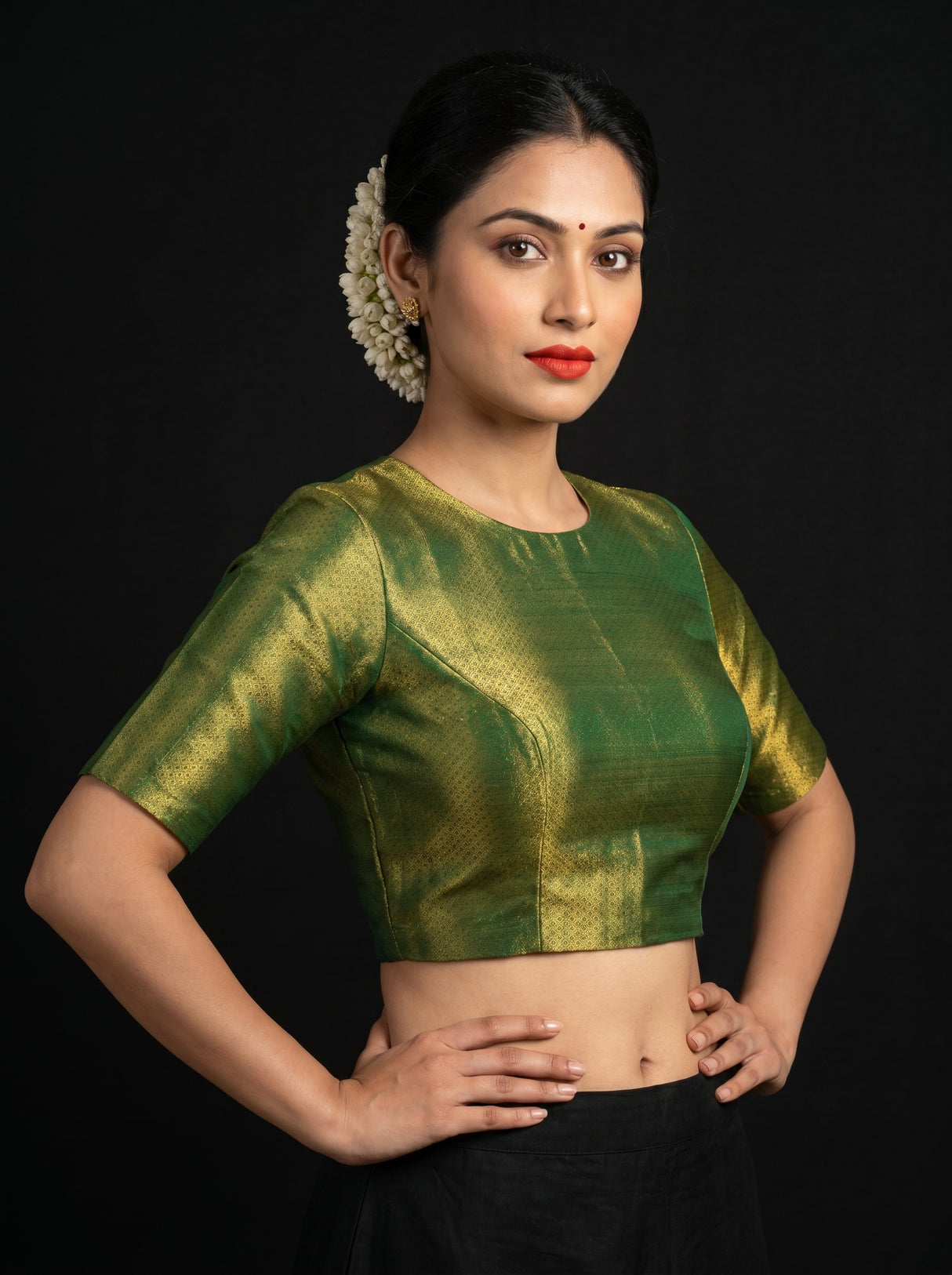 MIMOSA Rani Kanjivaram Art Silk Saree β blouse close-up