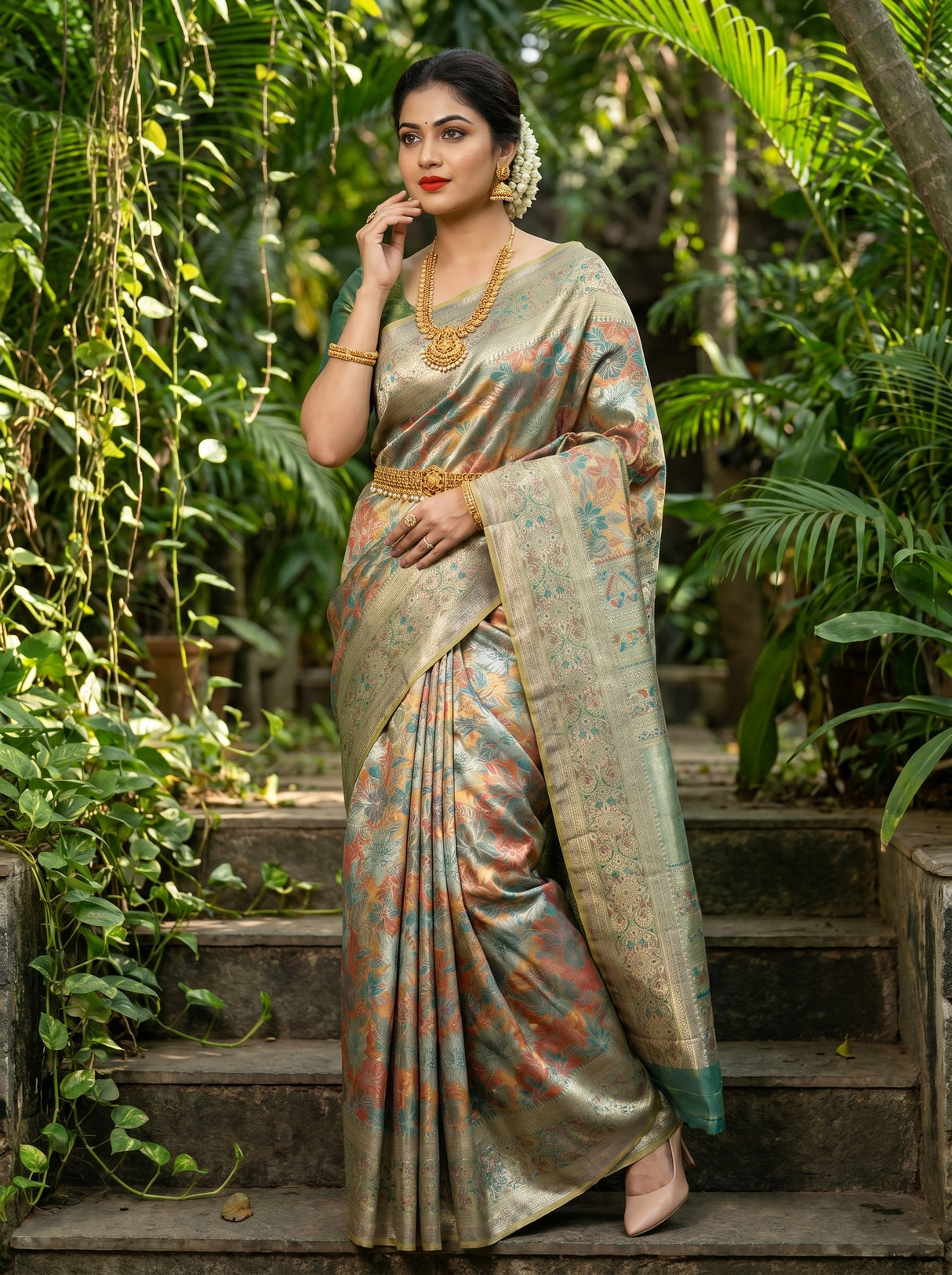 MIMOSA Saffire Kanjivaram Art Silk Saree β Pallu and Body Weave