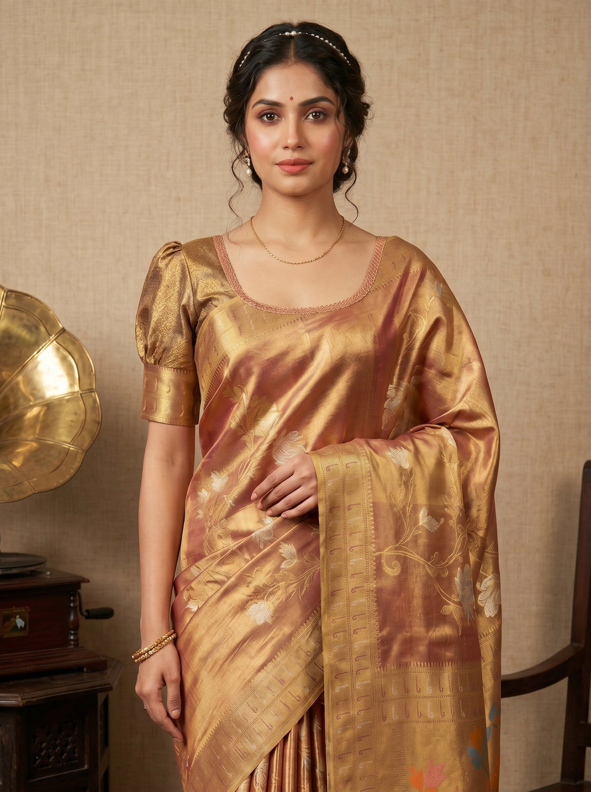 MIMOSA Magenta Kanjivaram Art Silk Saree — pose 10 styling detail