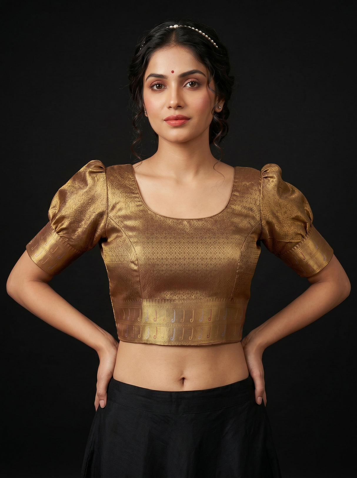 MIMOSA Magenta Kanjivaram Art Silk Saree — blouse close-up