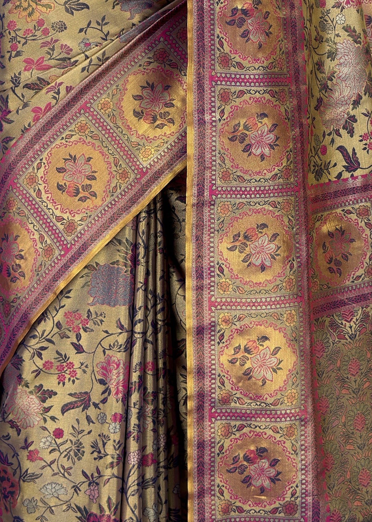 MIMOSA Navy Kanjivaram Art Silk Saree β fleets shot full lifestyle