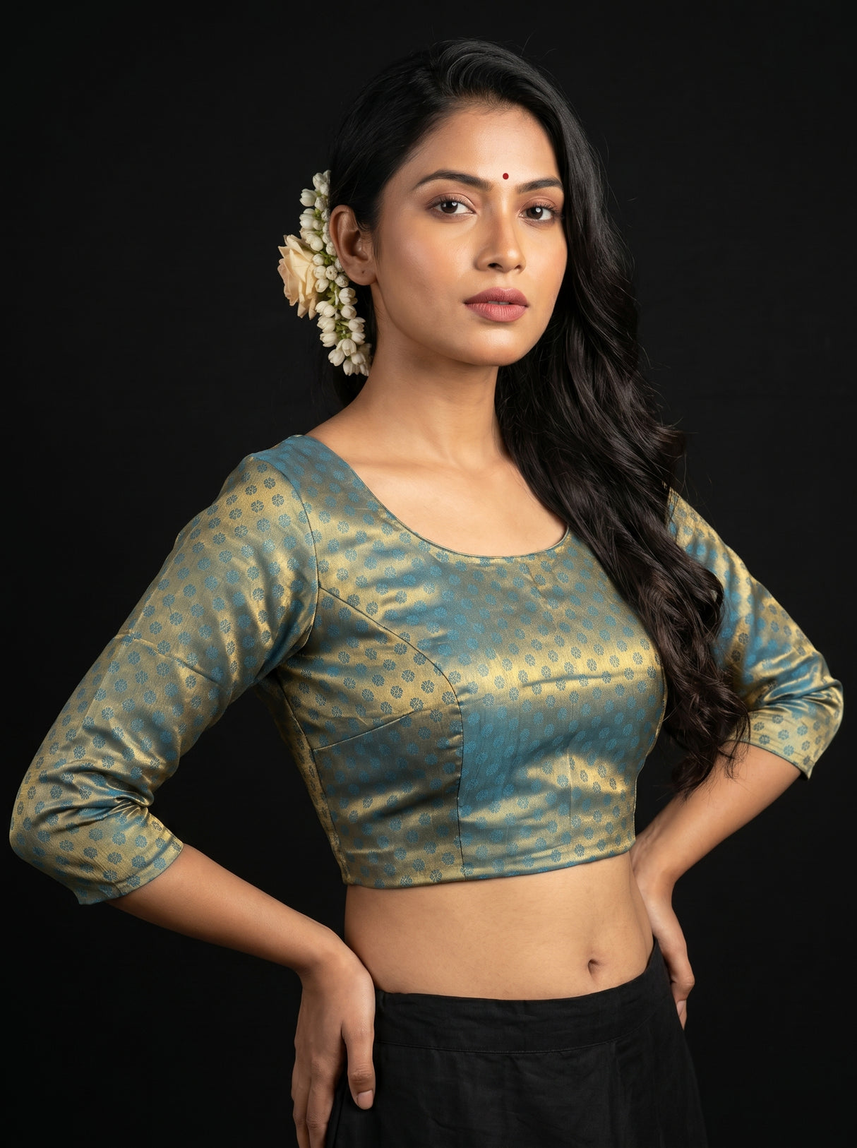 MIMOSA Saffire Kanjivaram Art Silk Saree β blouse close-up