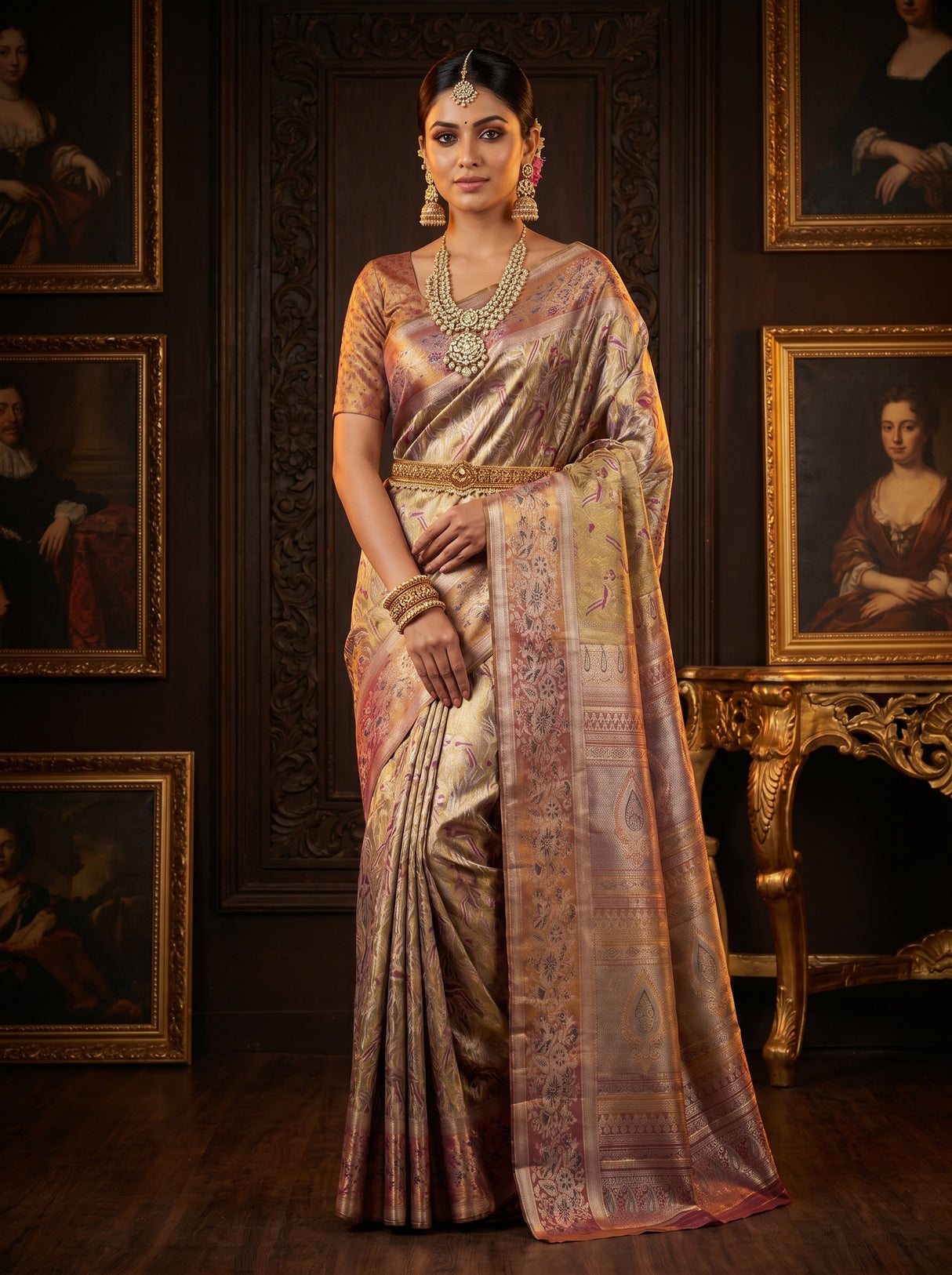 MIMOSA Magenta Kanjivaram Art Silk Saree β Draped Mannequin View