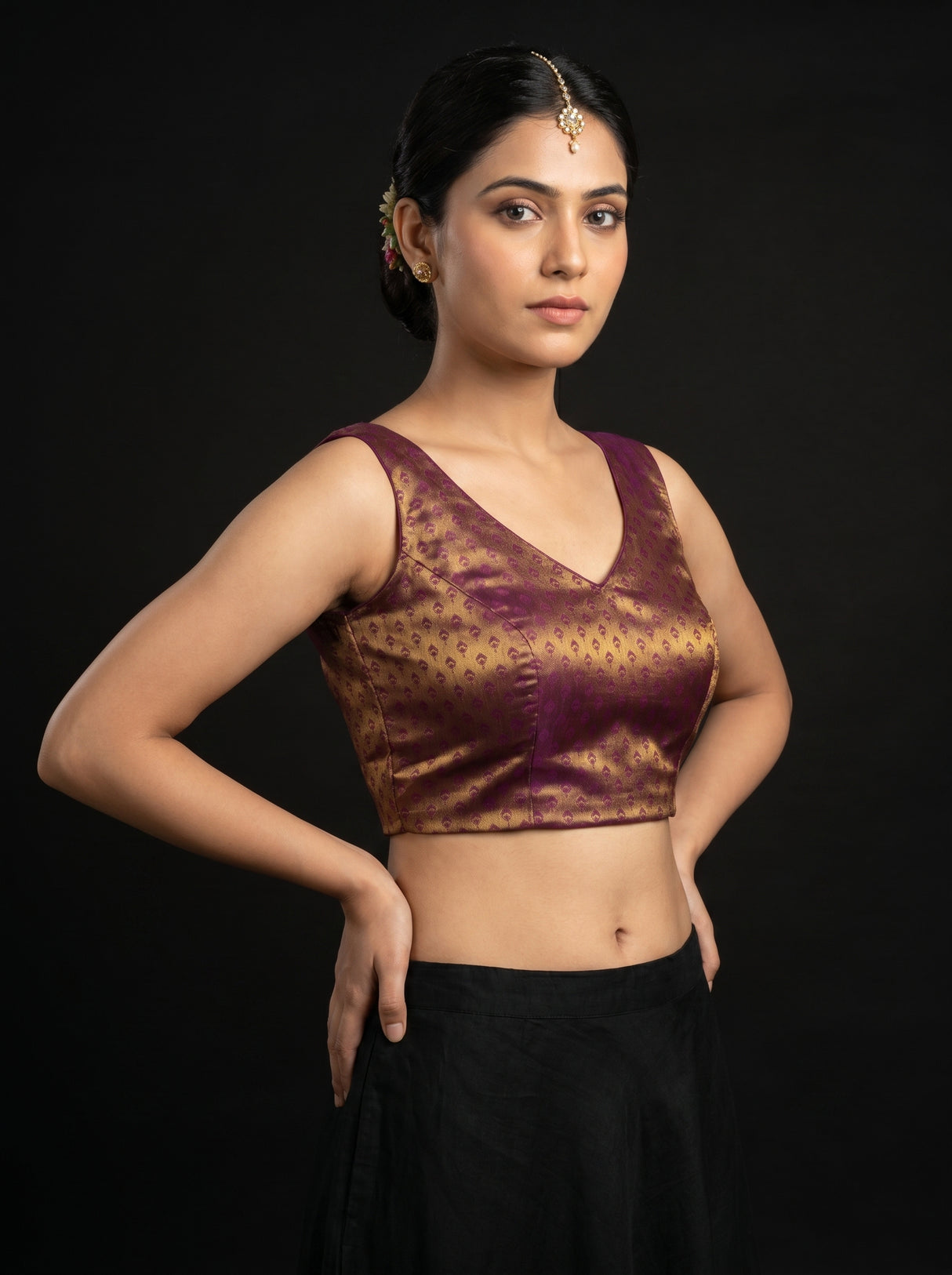 MIMOSA Magenta Kanjivaram Art Silk Saree β blouse close-up