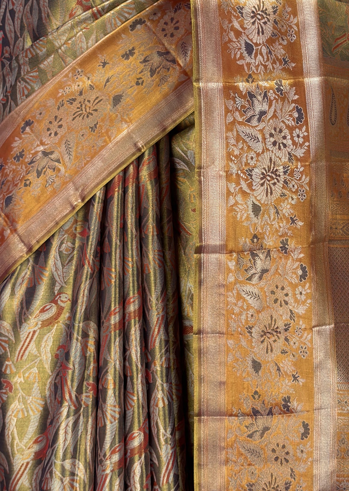 MIMOSA Navy Kanjivaram Art Silk Saree β fleets shot full lifestyle