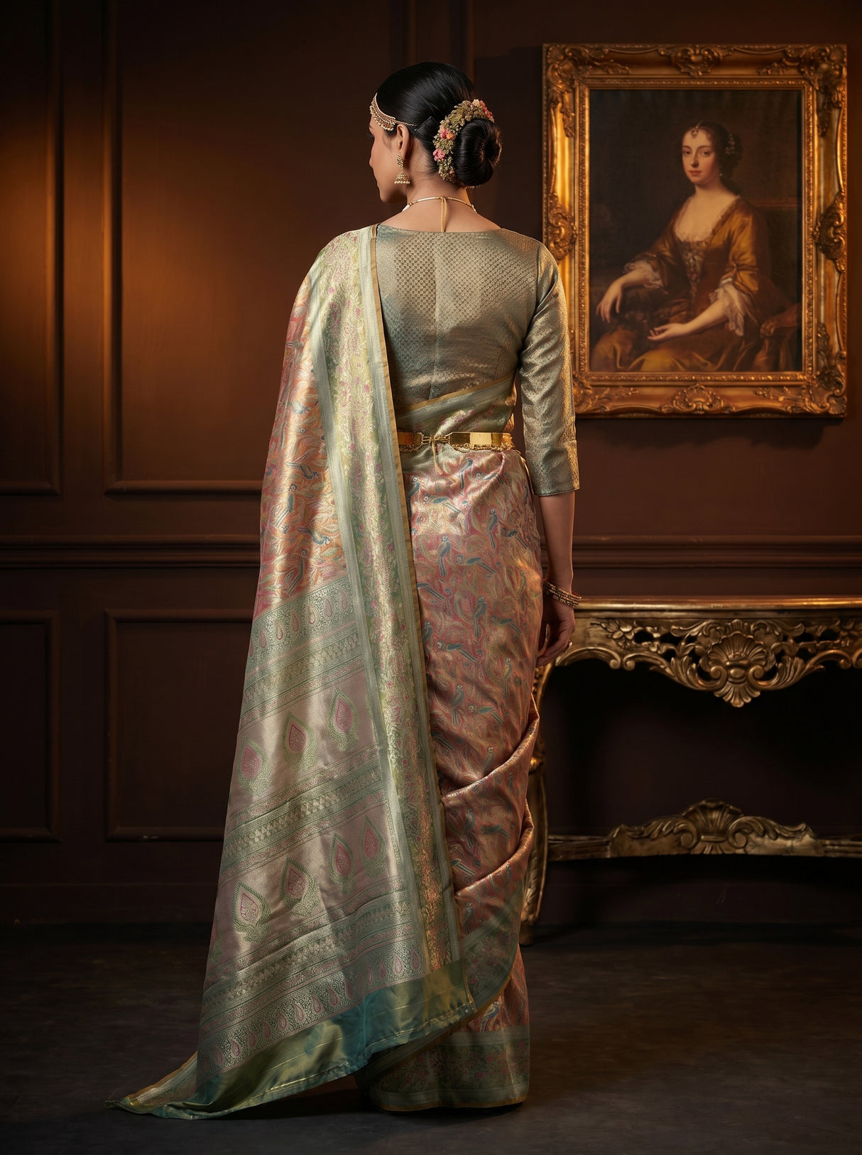 MIMOSA Rama Kanjivaram Art Silk Saree β Blouse Fabric Detail
