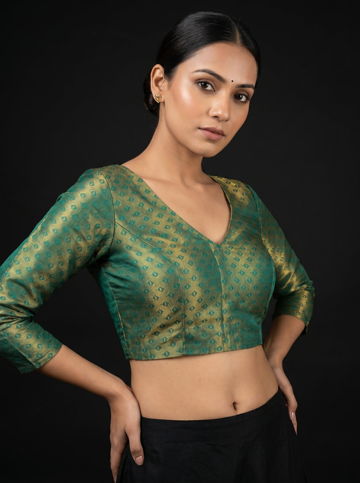 MIMOSA Rama Kanjivaram Art Silk Saree β blouse close-up