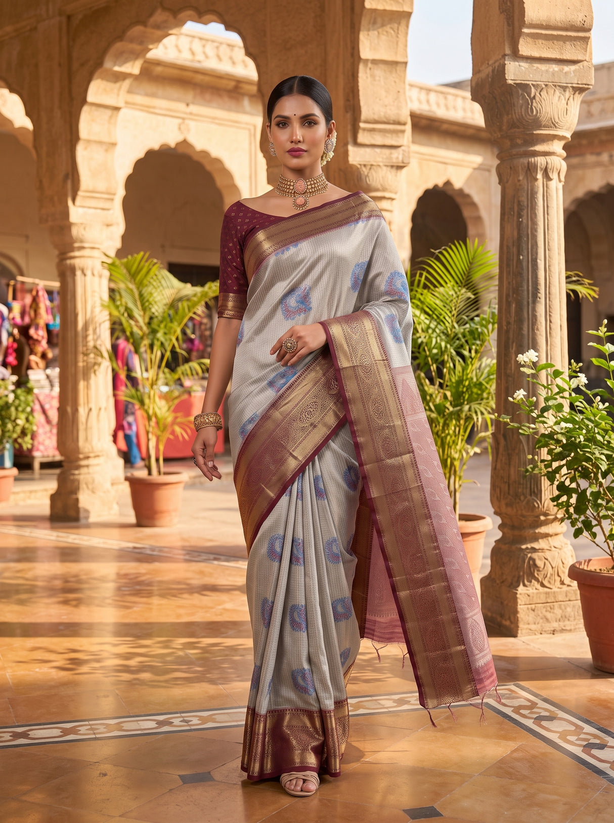 MIMOSA Ananda Saree Saree — pose 6 styling detail