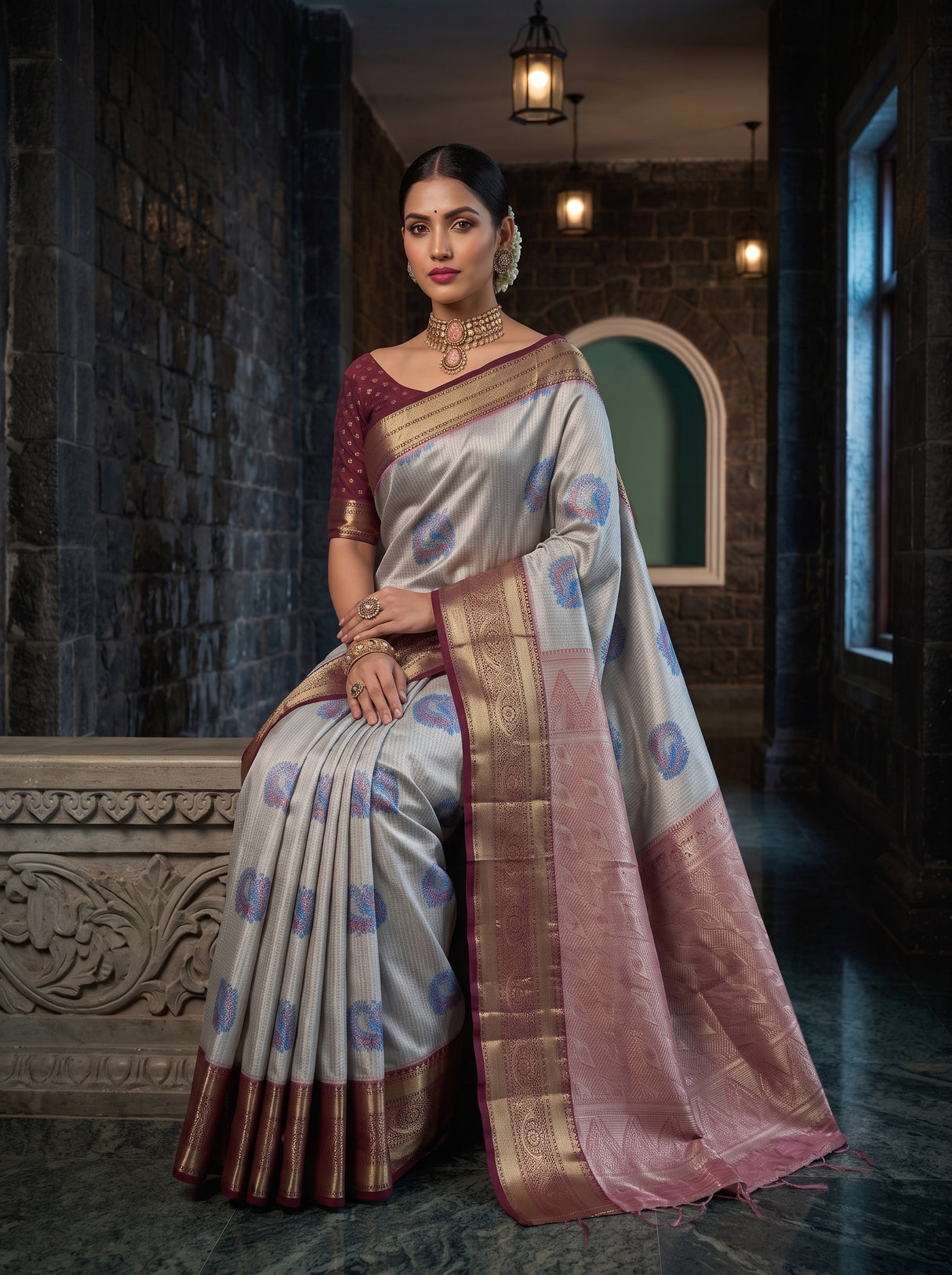 MIMOSA Ananda Saree Saree — pose 8 styling detail