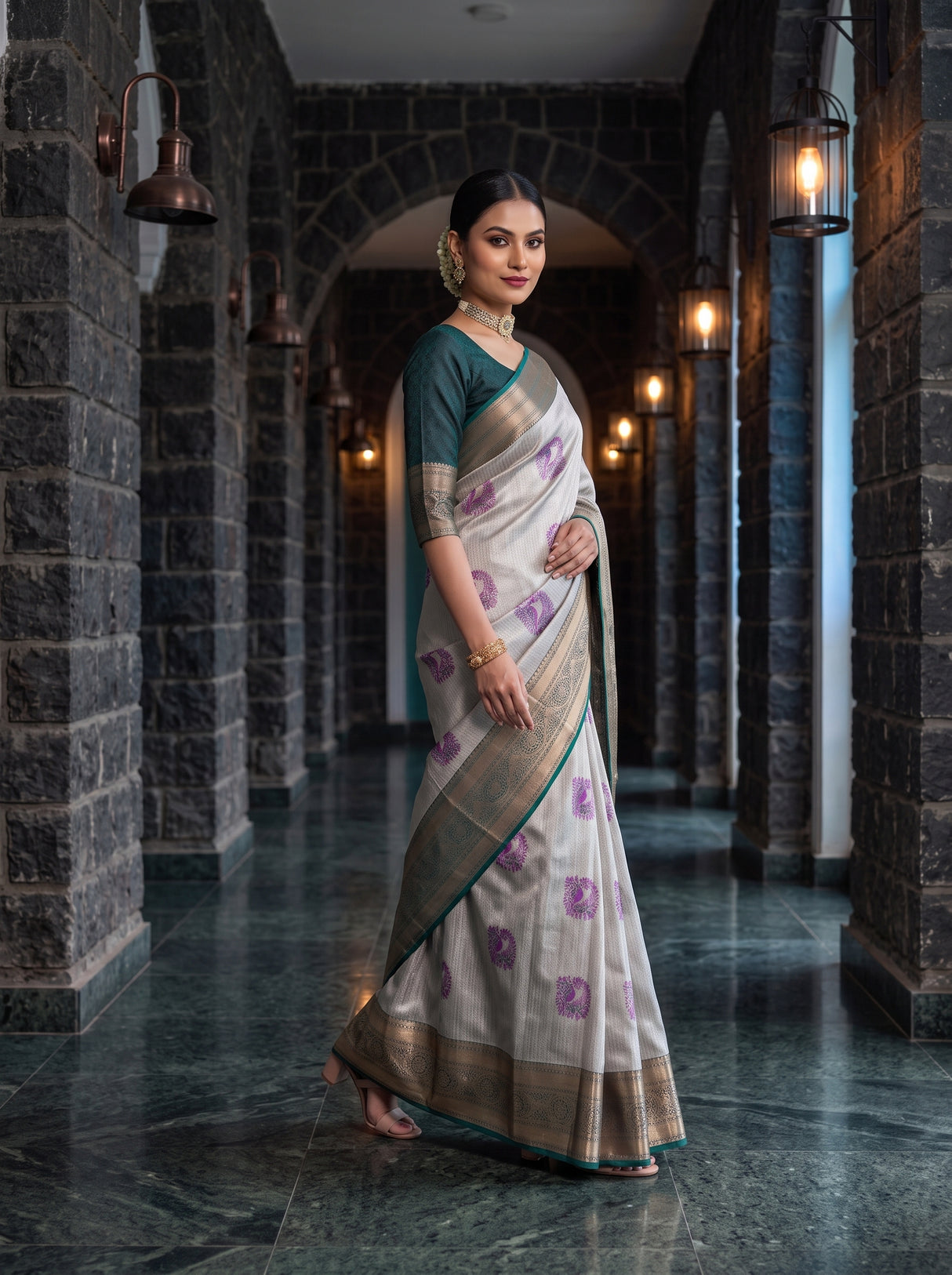 MIMOSA Rani Saree Saree — pose 6 styling detail