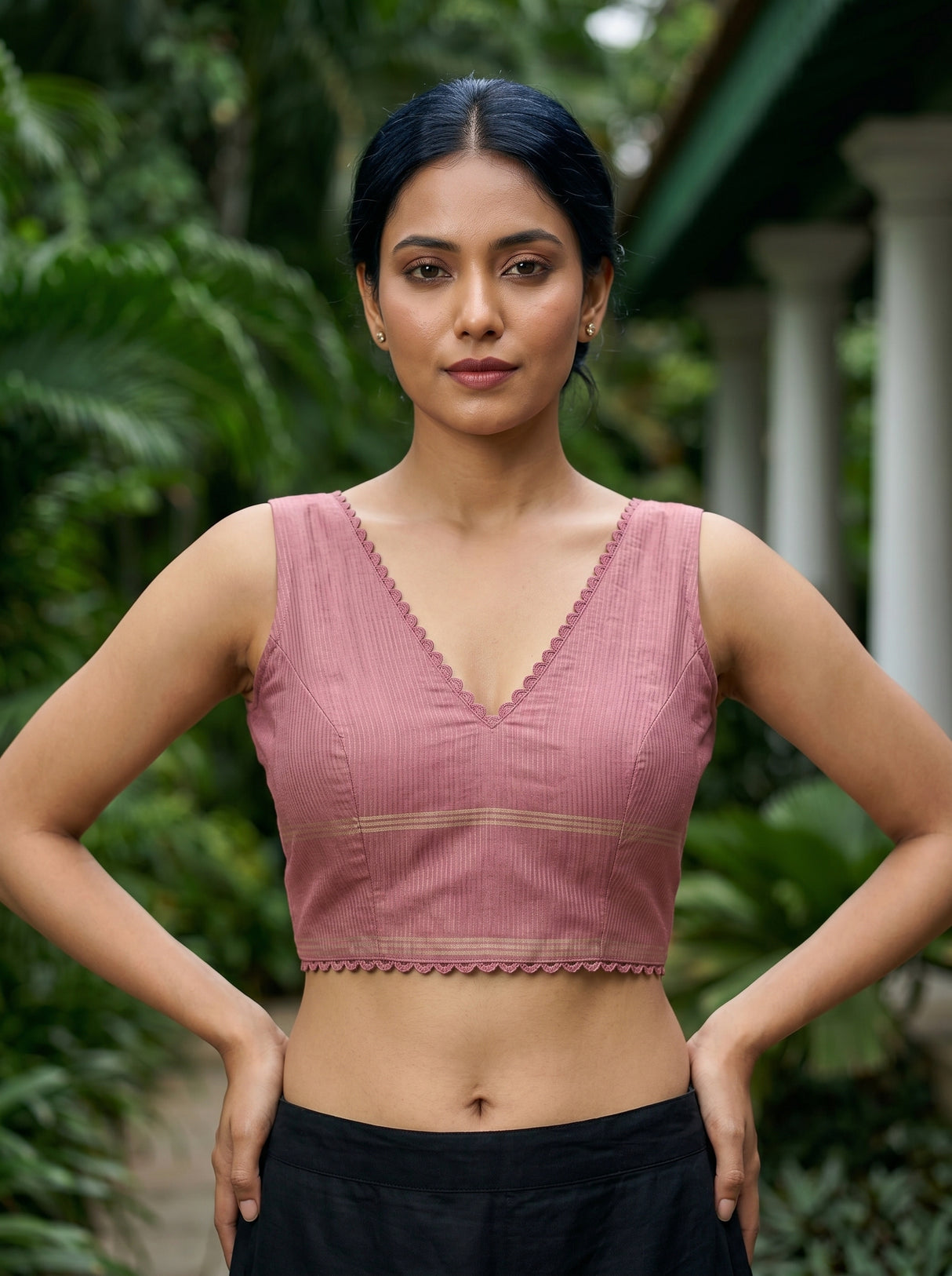 MIMOSA Gajari Saree Saree — blouse close-up