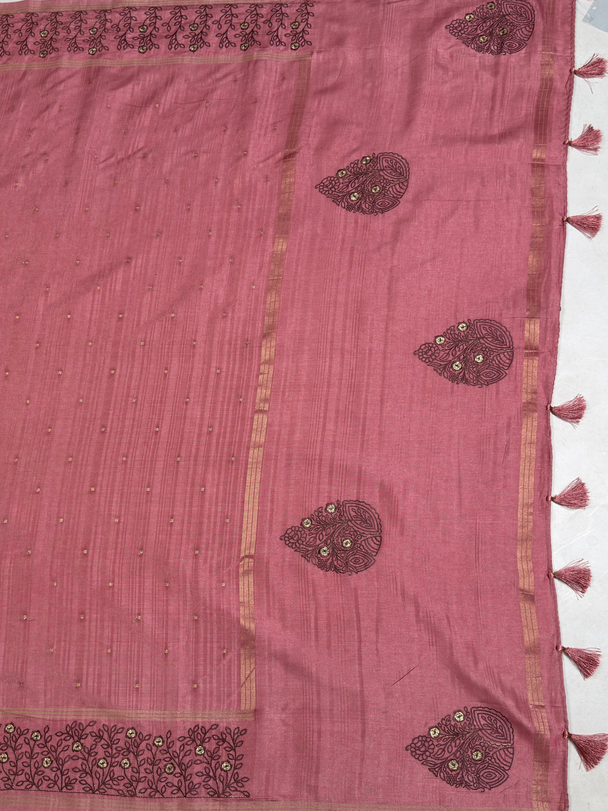 MIMOSA Gajari Saree Saree — pallu and zari work detail