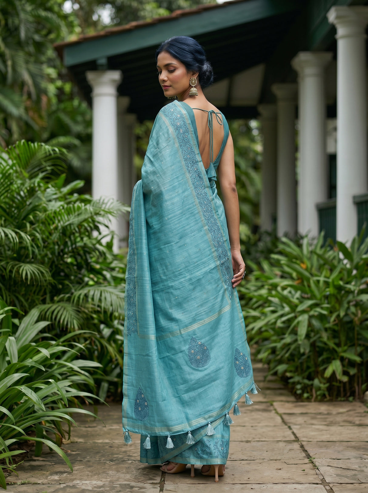 MIMOSA Sapphire Saree Saree — pose 7 styling detail