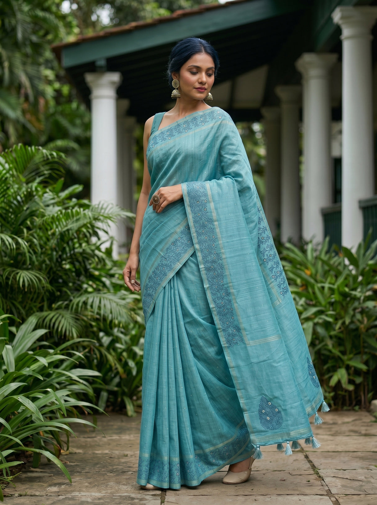 MIMOSA Sapphire Saree Saree — pose 9 styling detail