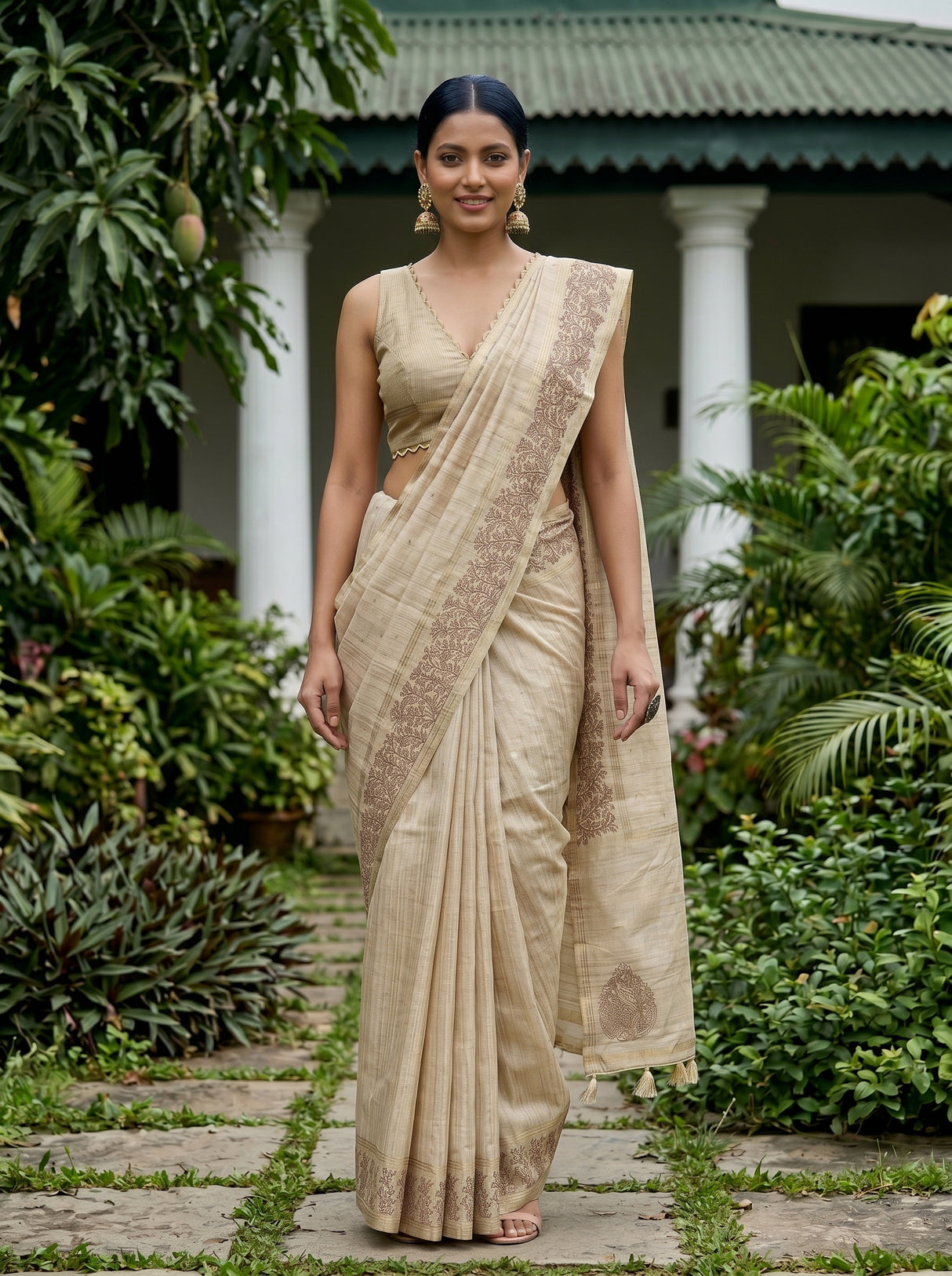MIMOSA Tussar Saree Saree — pose 10 styling detail