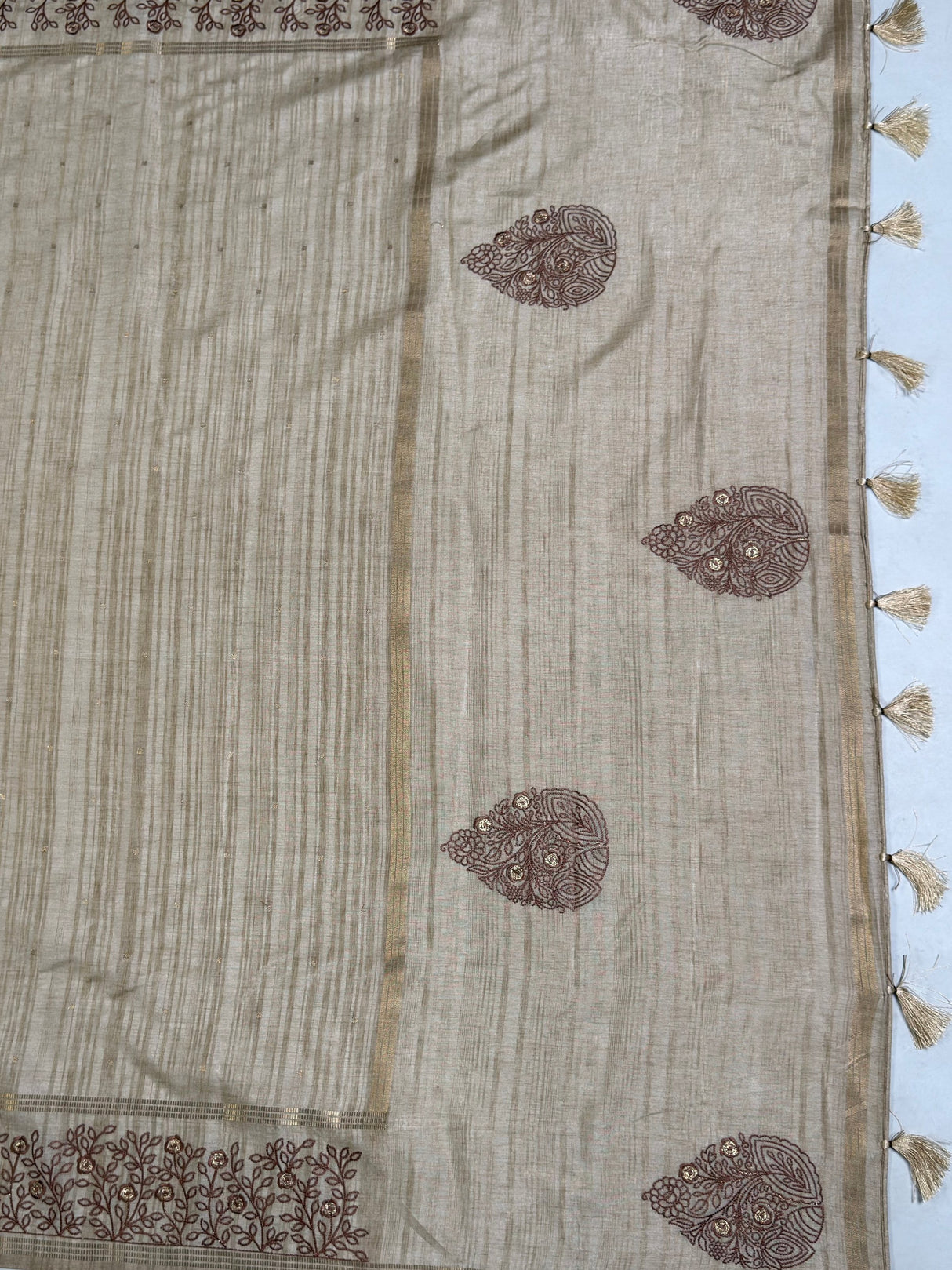 MIMOSA Tussar Saree Saree — pallu and zari work detail