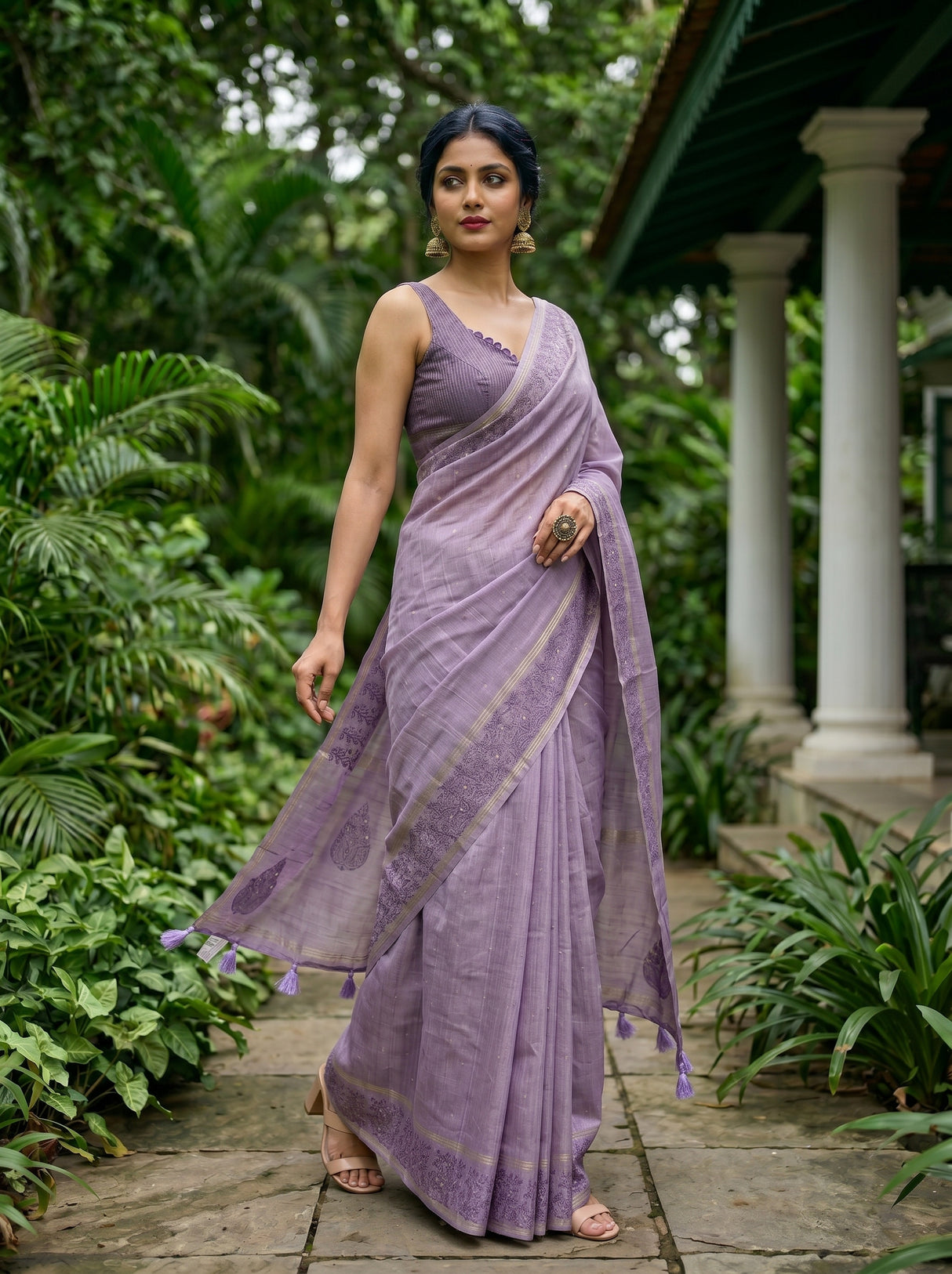 MIMOSA Violet Saree Saree — pose 9 styling detail