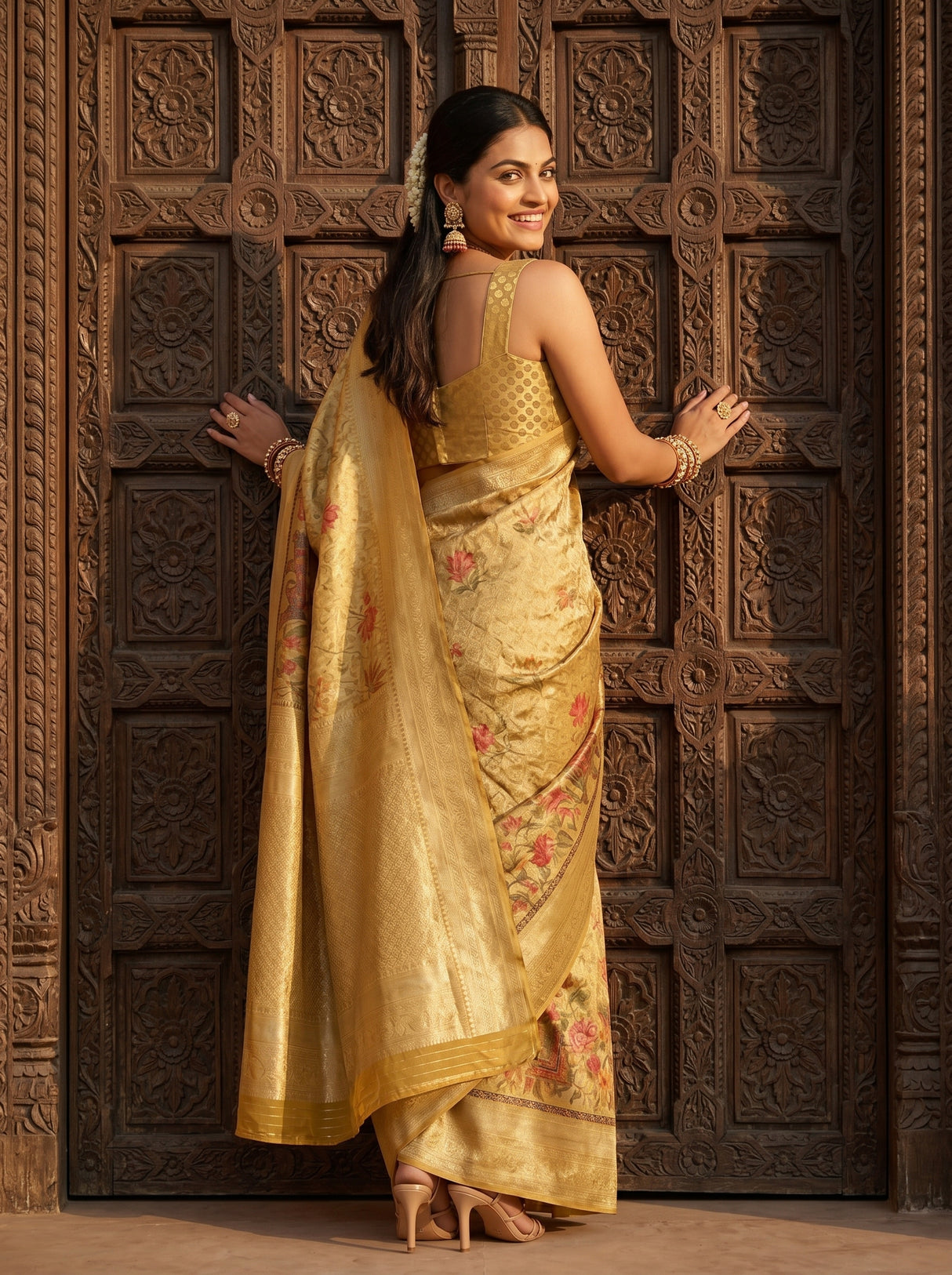 MIMOSA Gold Saree Saree — pose 7 styling detail