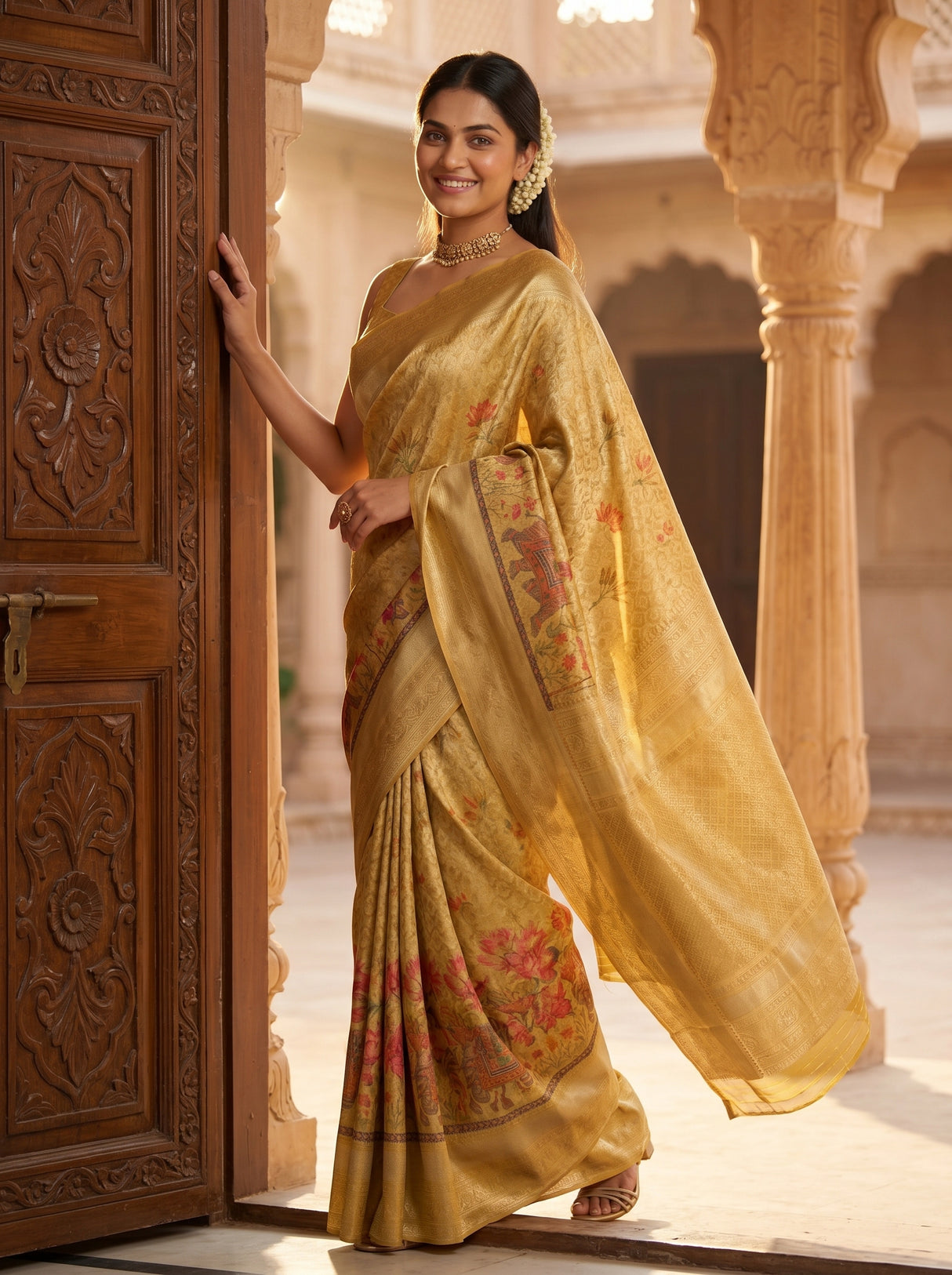MIMOSA Gold Saree Saree — pose 9 styling detail